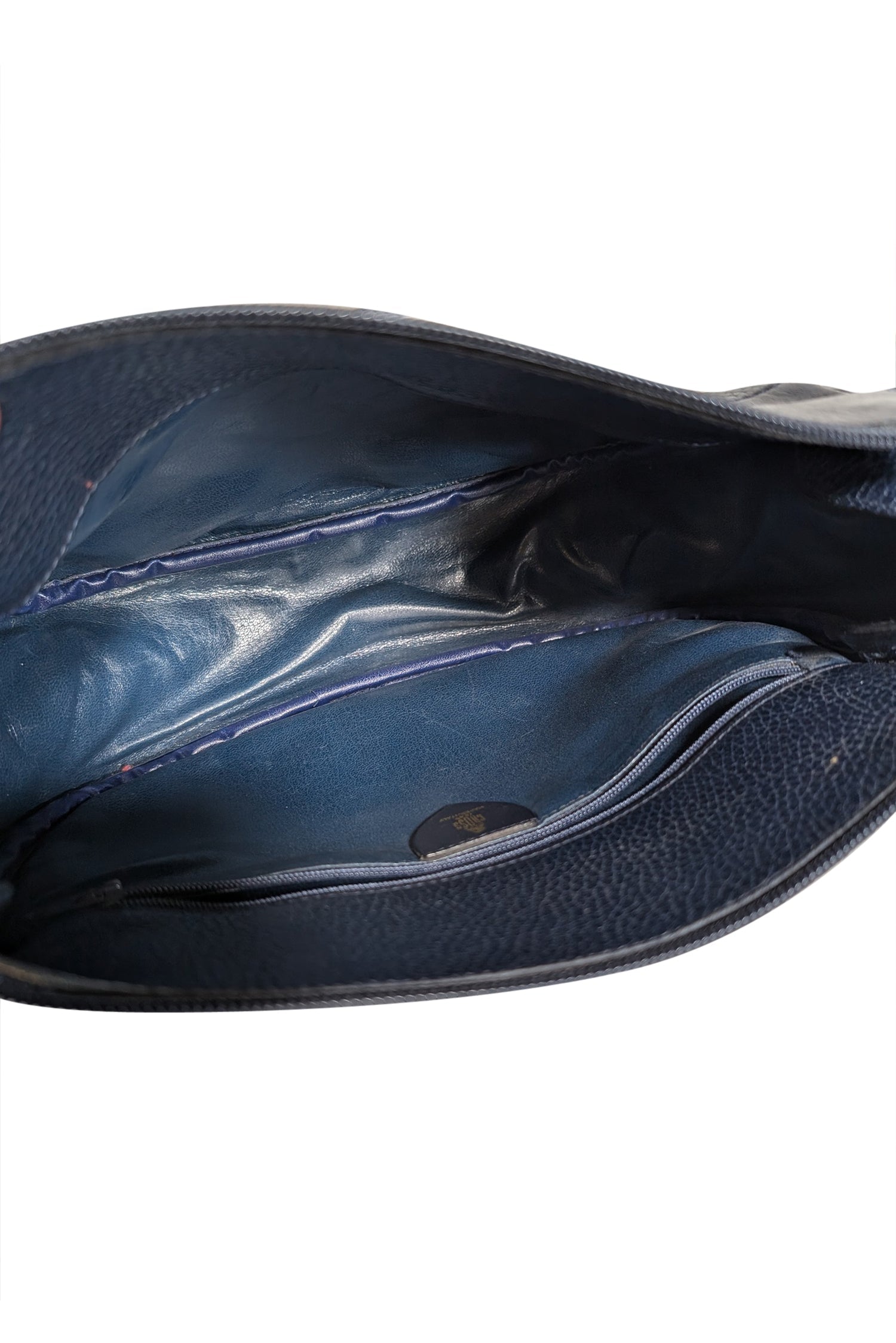 Mark Cross Navy Pebbled Leather Crossbody Bag - A Vintage Stylish Companion