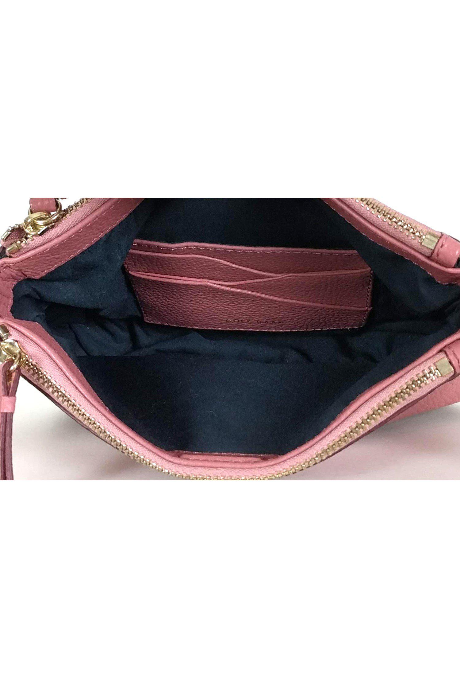 Cole Haan Pink & Brown Double Zip Crossbody - Your Ideal On - the - Go Companion