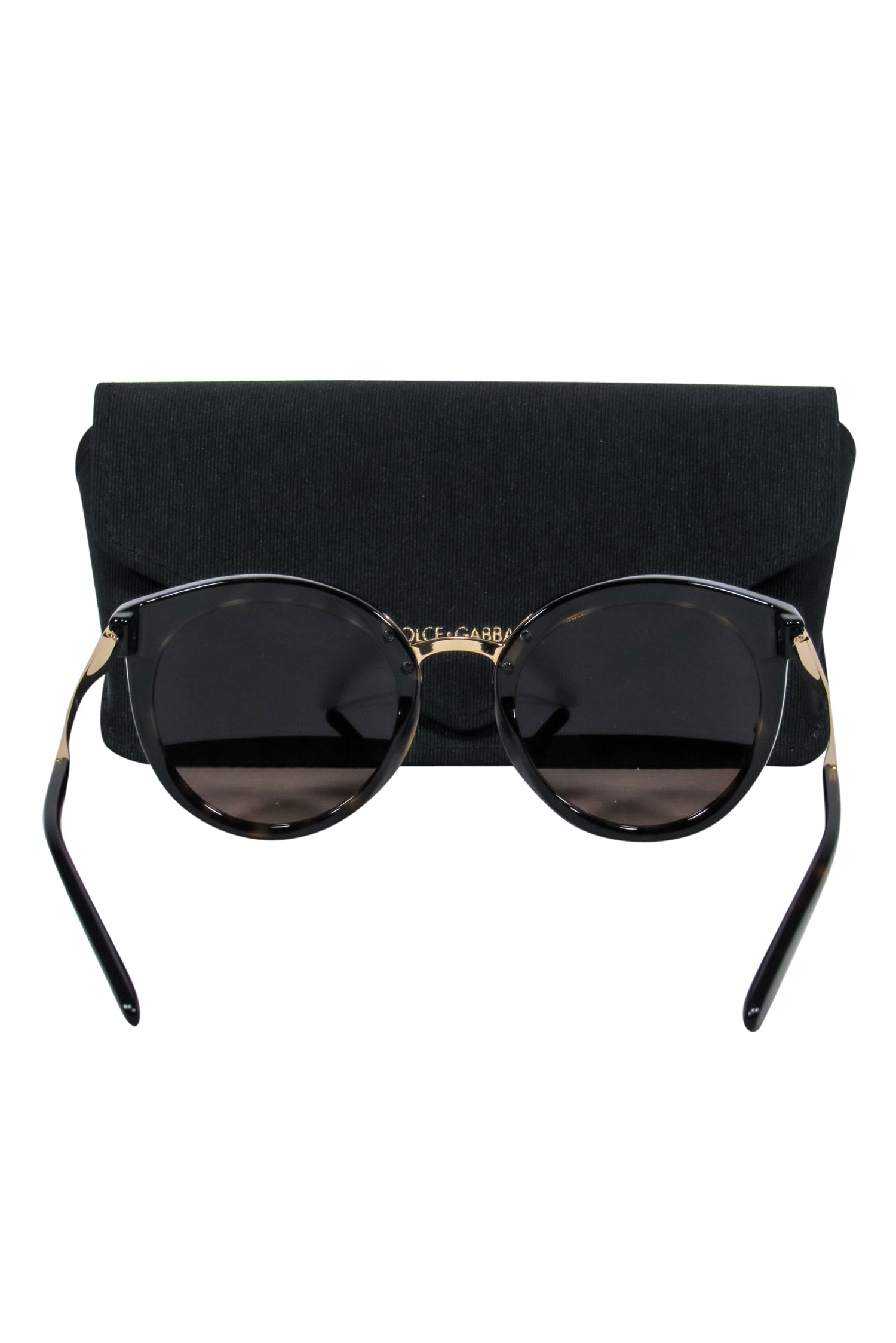 Dolce & Gabbana - Stylish Brown Tortoise Shell Round Sunglasses with Gold Trim