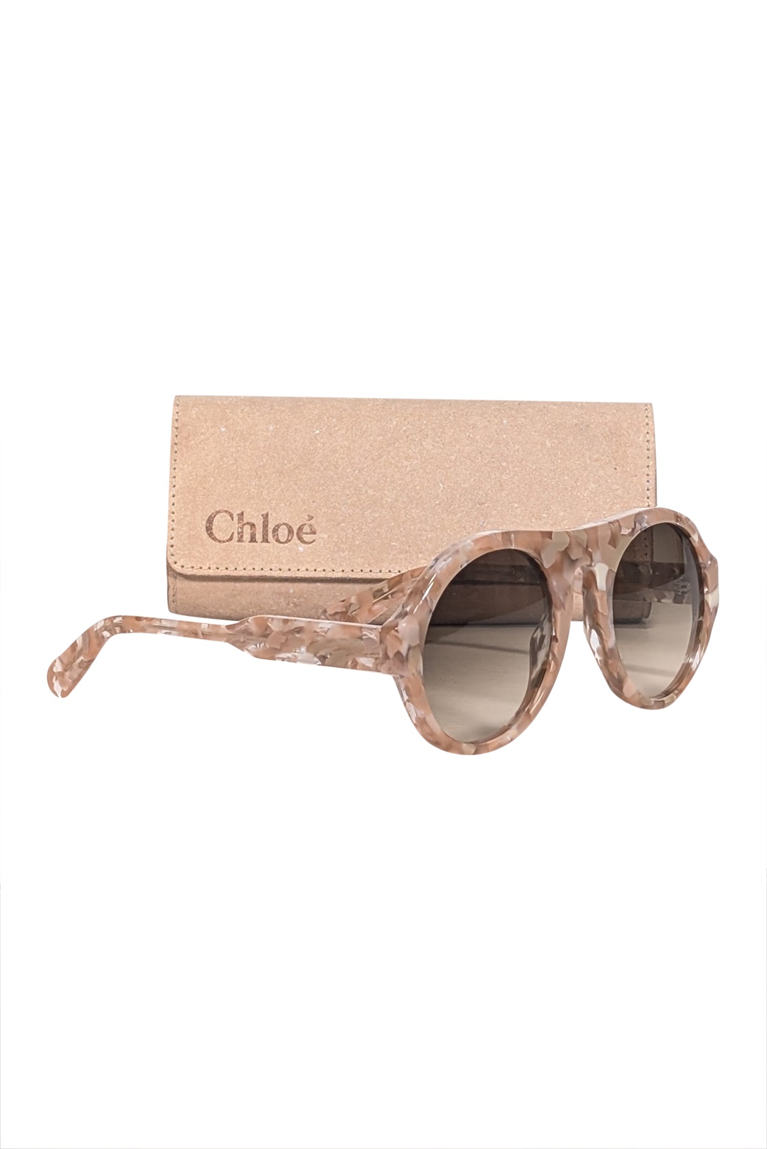 Chloe - Stunning Pink Recycled Acetate Round Sunglasses