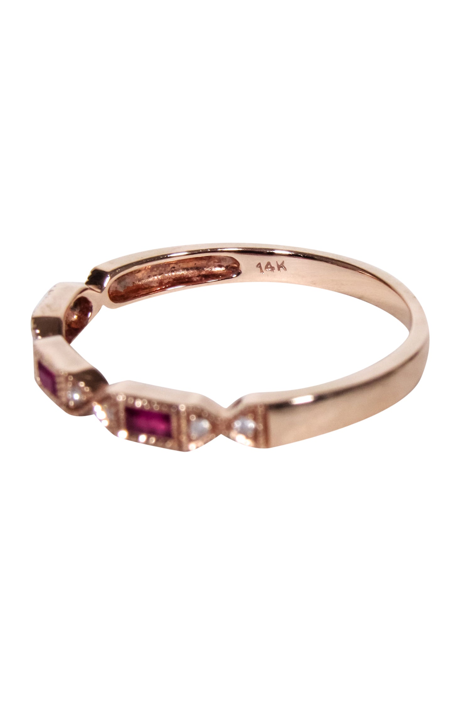 Gorgeous 14k Rose Gold Jeweled Ring - Size 6