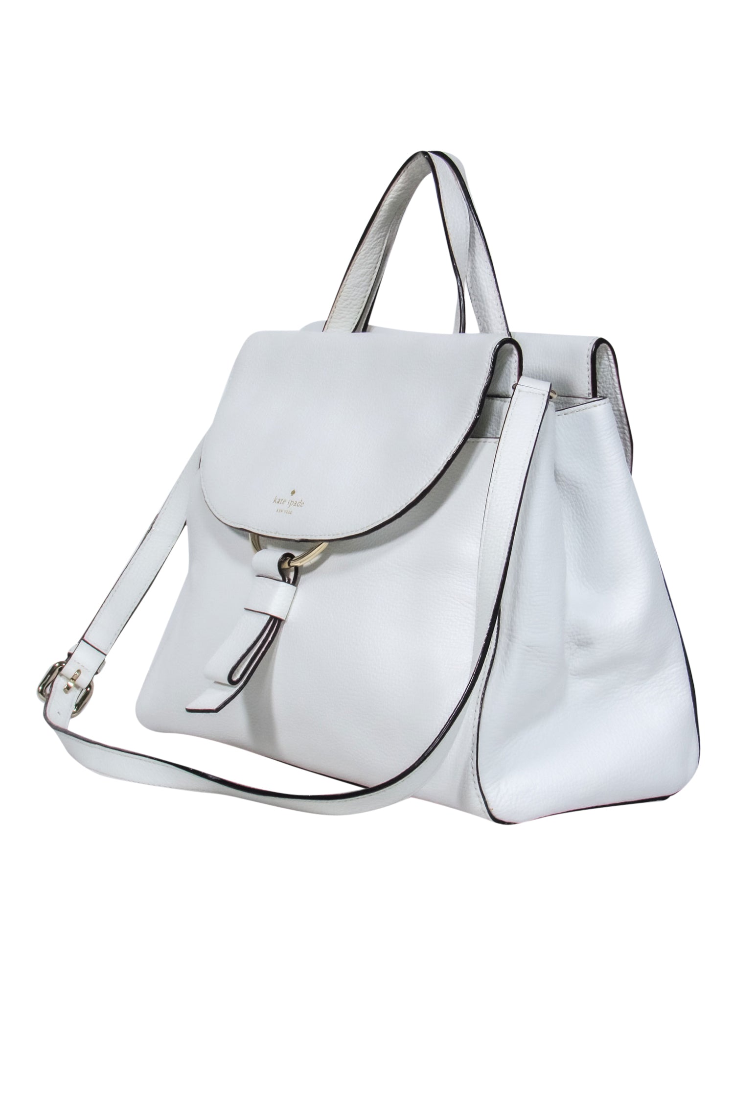 Kate Spade White Pebbled Leather Convertible Satchel: A Chic & Elegant Essential