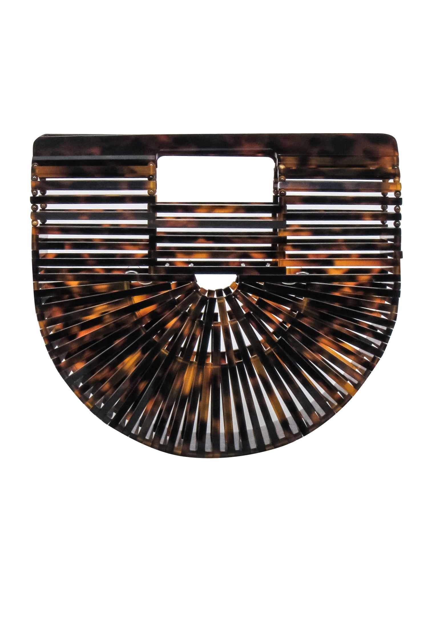 Cult Gaia - Stunning Brown Tortoise Acrylic Ark Mini Clutch