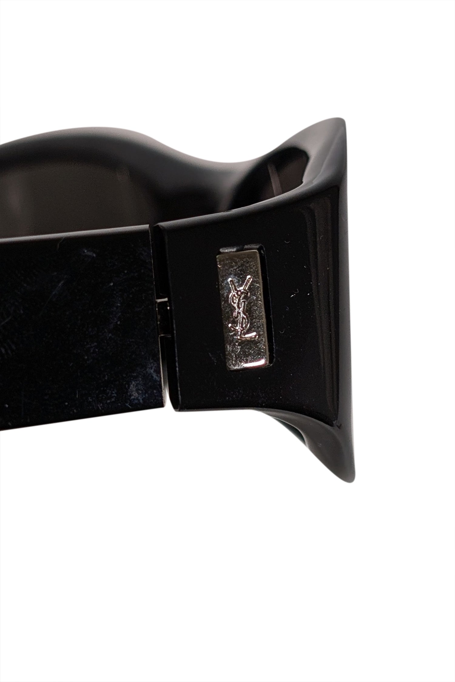 Yves Saint Laurent Black Slim Retro Sunglasses - Y2K Style