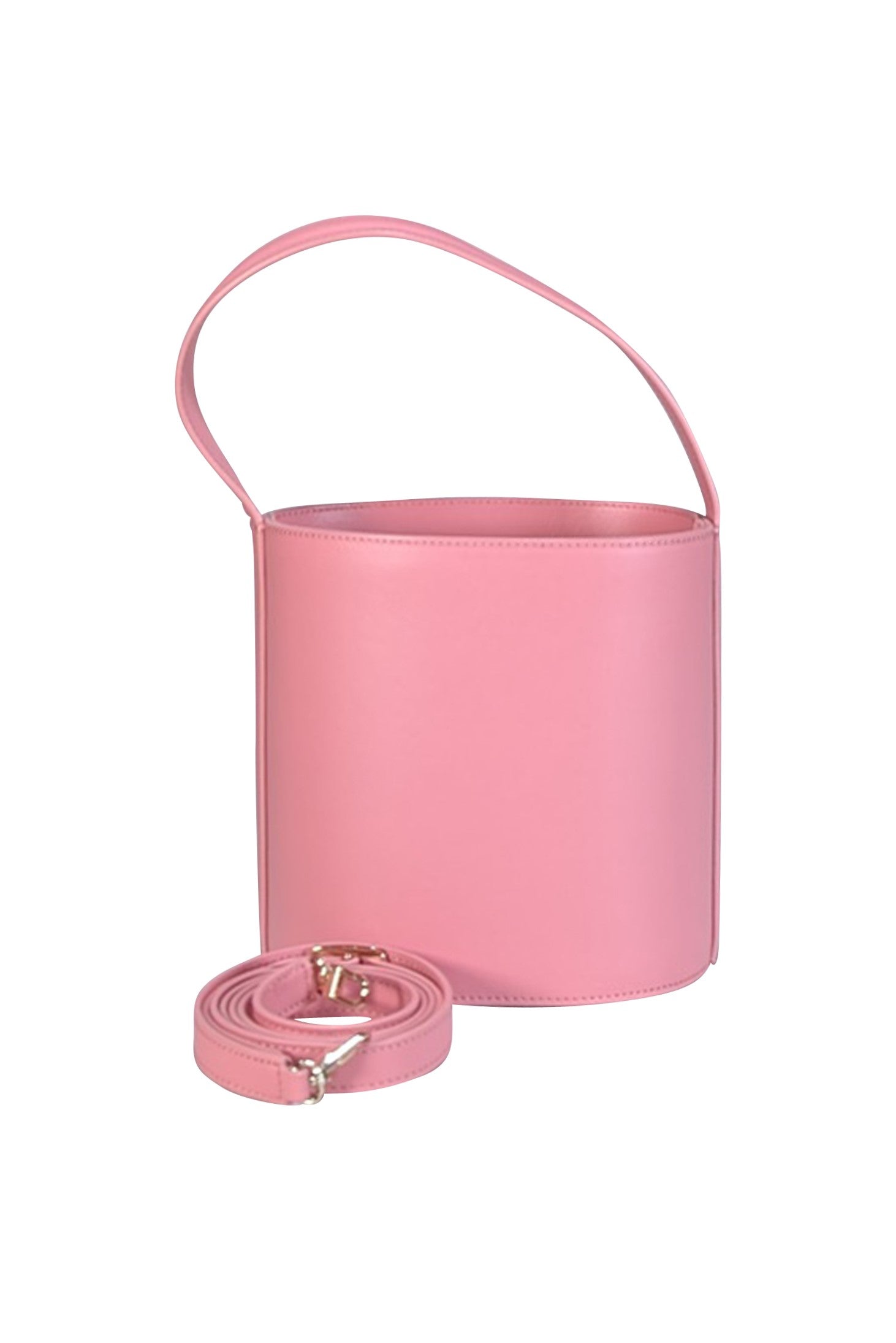 Staud Light Pink Leather Bisset Bucket Bag - Barbie Chic Style