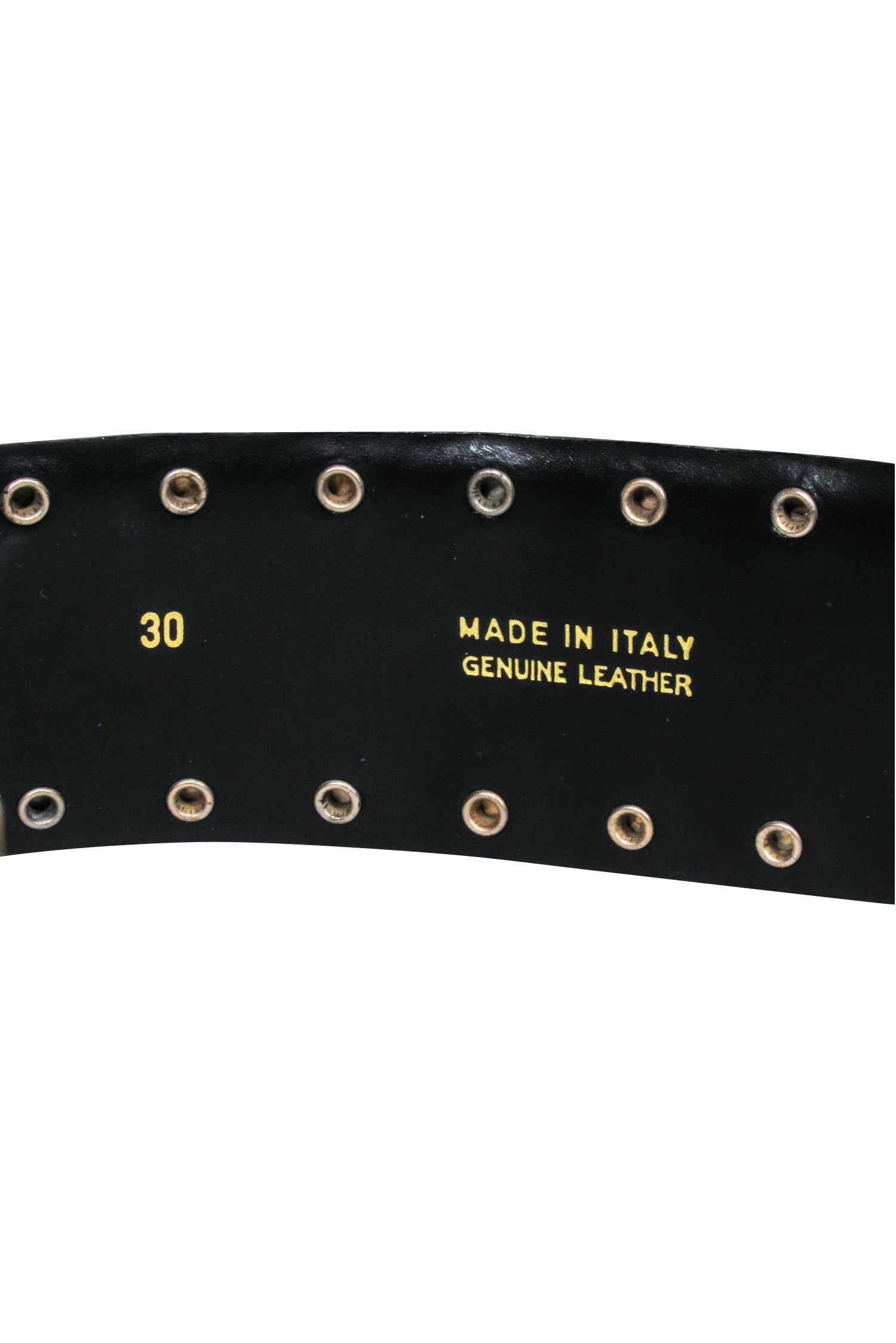 St. John's Stylish Black Leather Belt with Gold Studs - Size 10