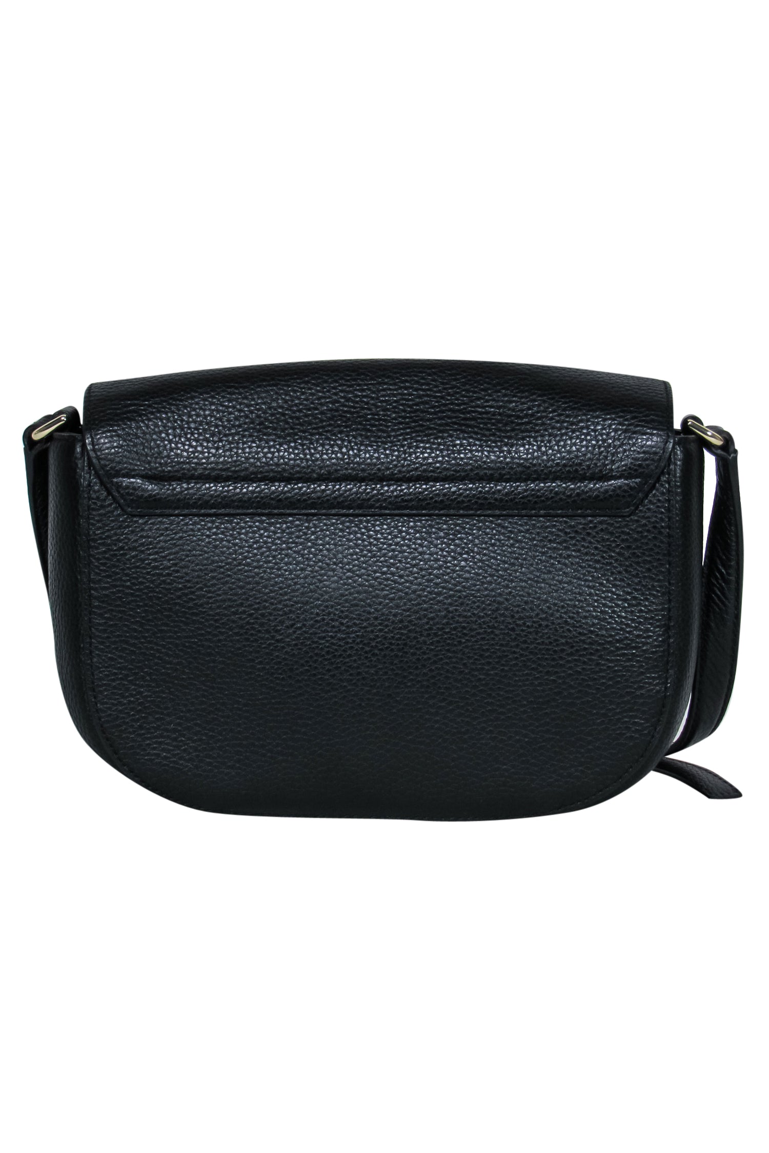 Kate Spade Black Pebbled Leather Flap Bag with a Charming Bow