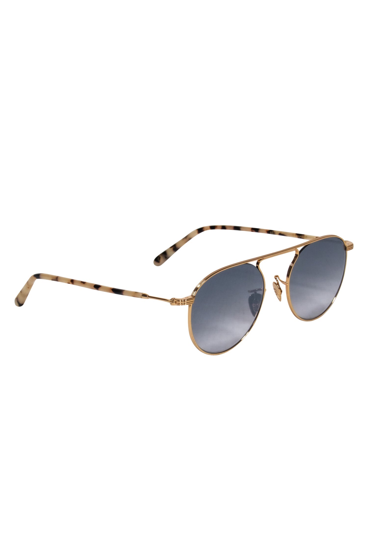 Krewe - Stylish Gold & Tortoise Shell Round Aviator Sunglasses