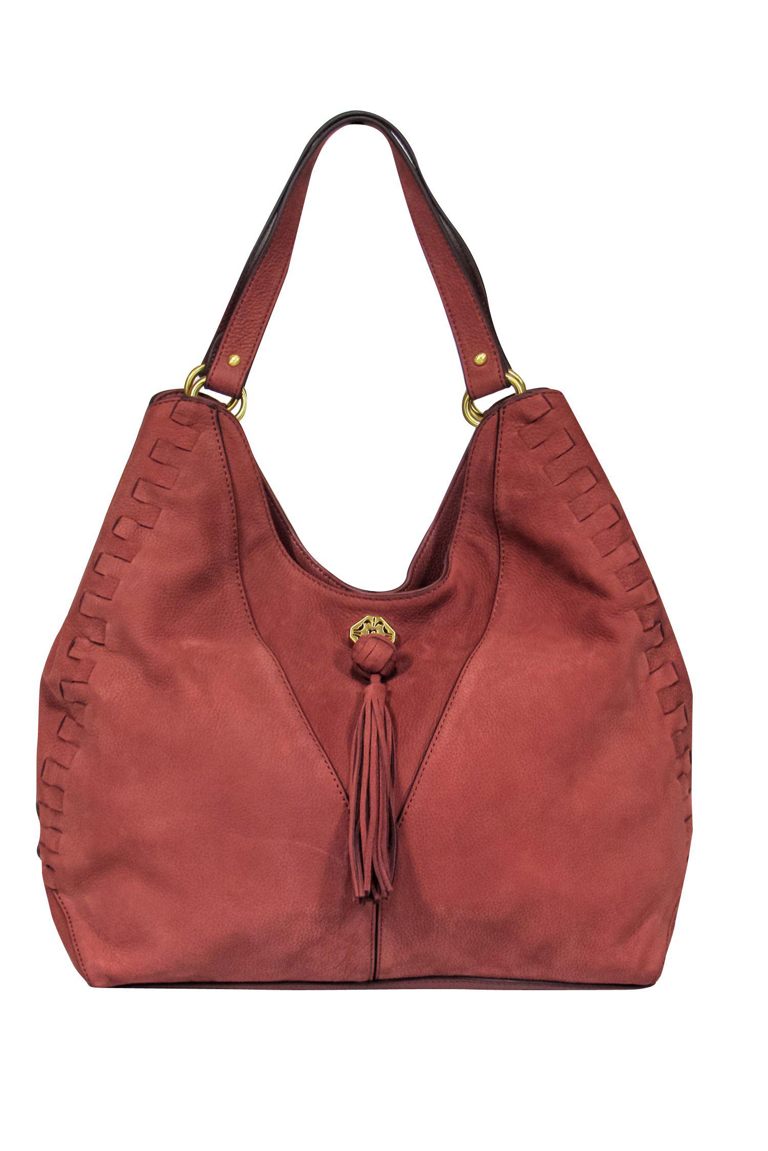 Nanette Lepore's Stunning Brown Pebbled Leather Santa Ana Poster Tote
