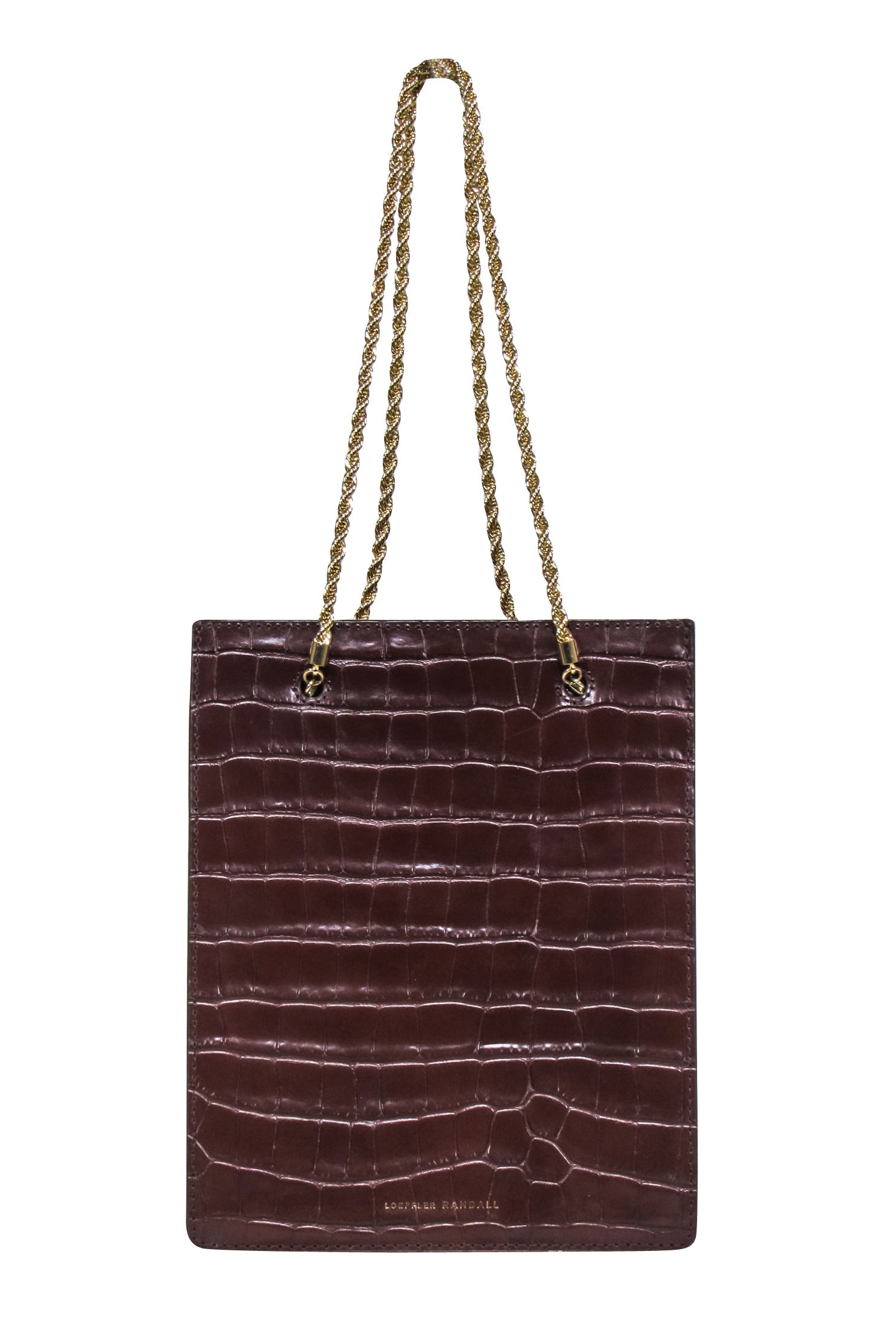 Loeffler Randall Chocolate Brown Croc-Embossed Shopper Handbag - The Chic 'It Girl' Essential