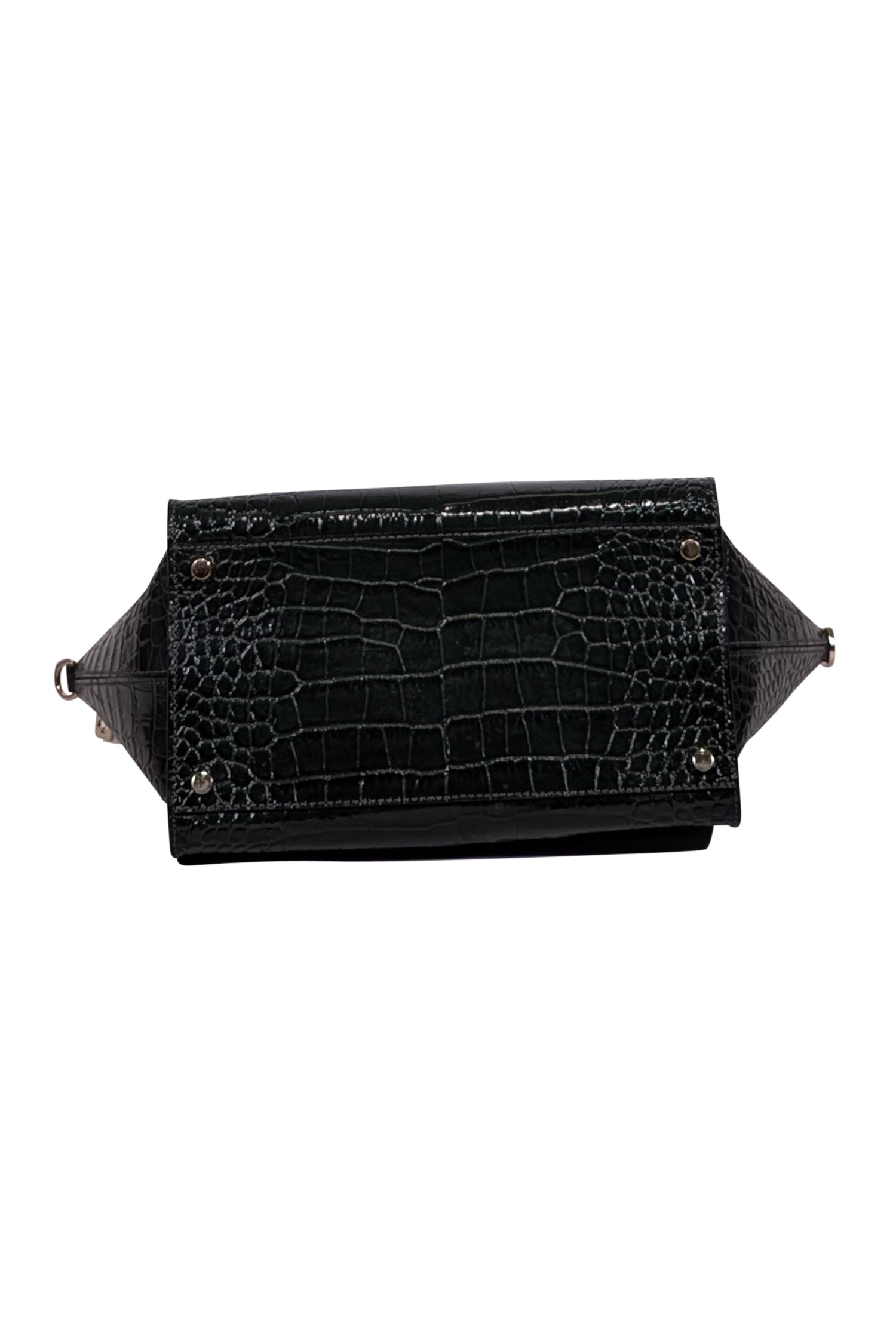 Kate Spade's Stunning Dark Green Croc-Embossed Patent Leather Handbag
