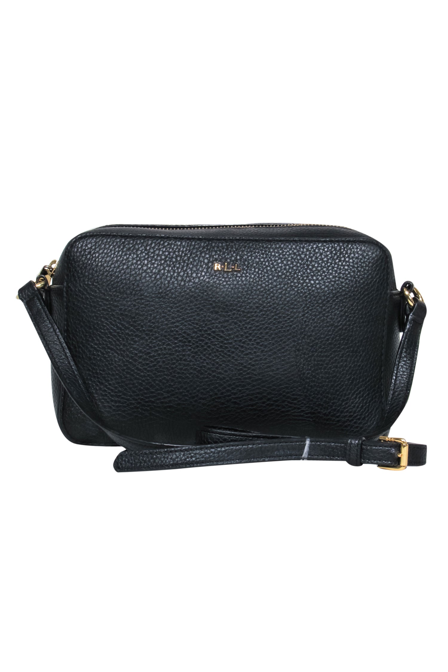 Lauren Ralph Lauren - Stylish Black Pebbled Faux Leather Crossbody Bag