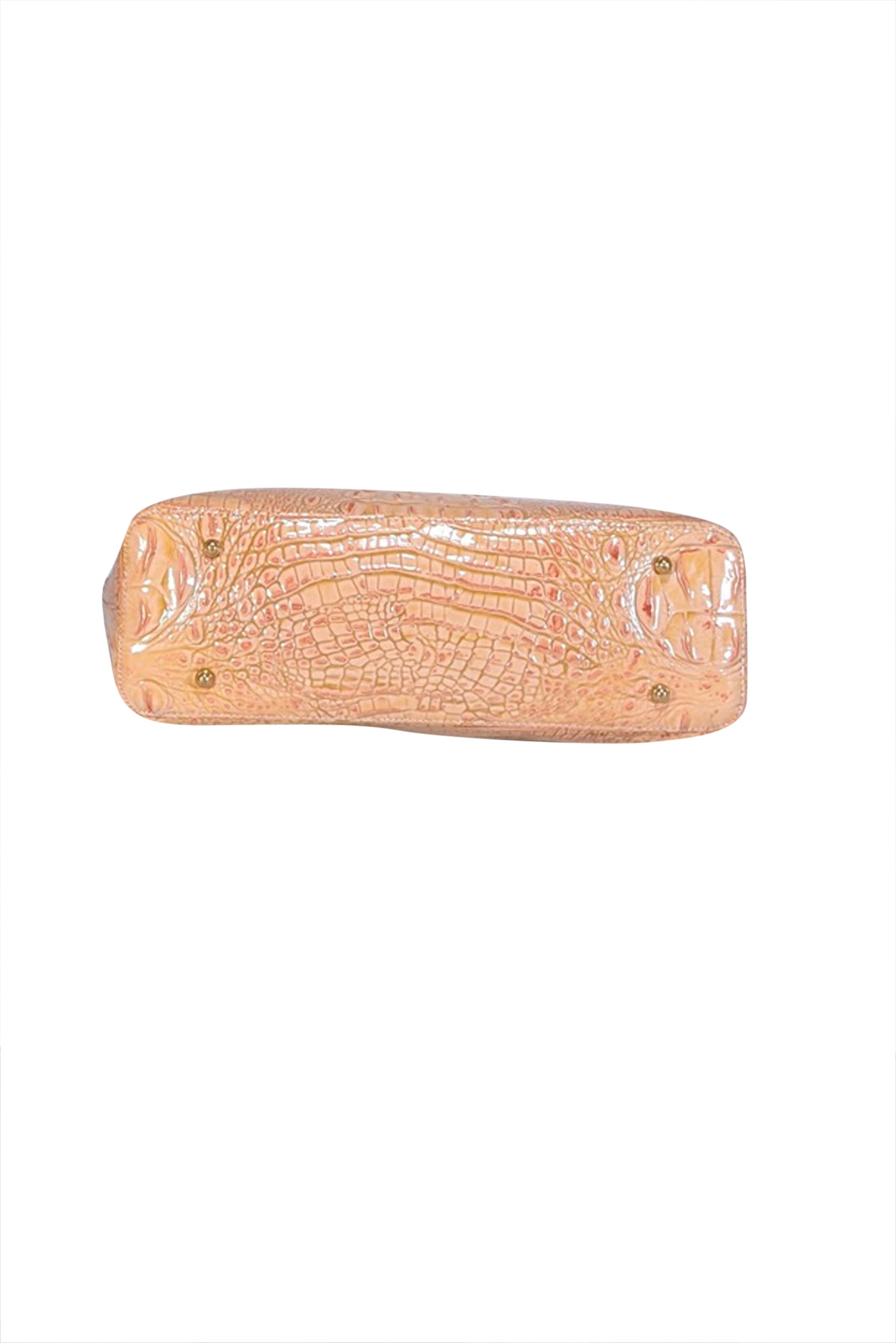 Brahmin - Stunning Peach Pink Croc-Embossed Leather Tote Bag