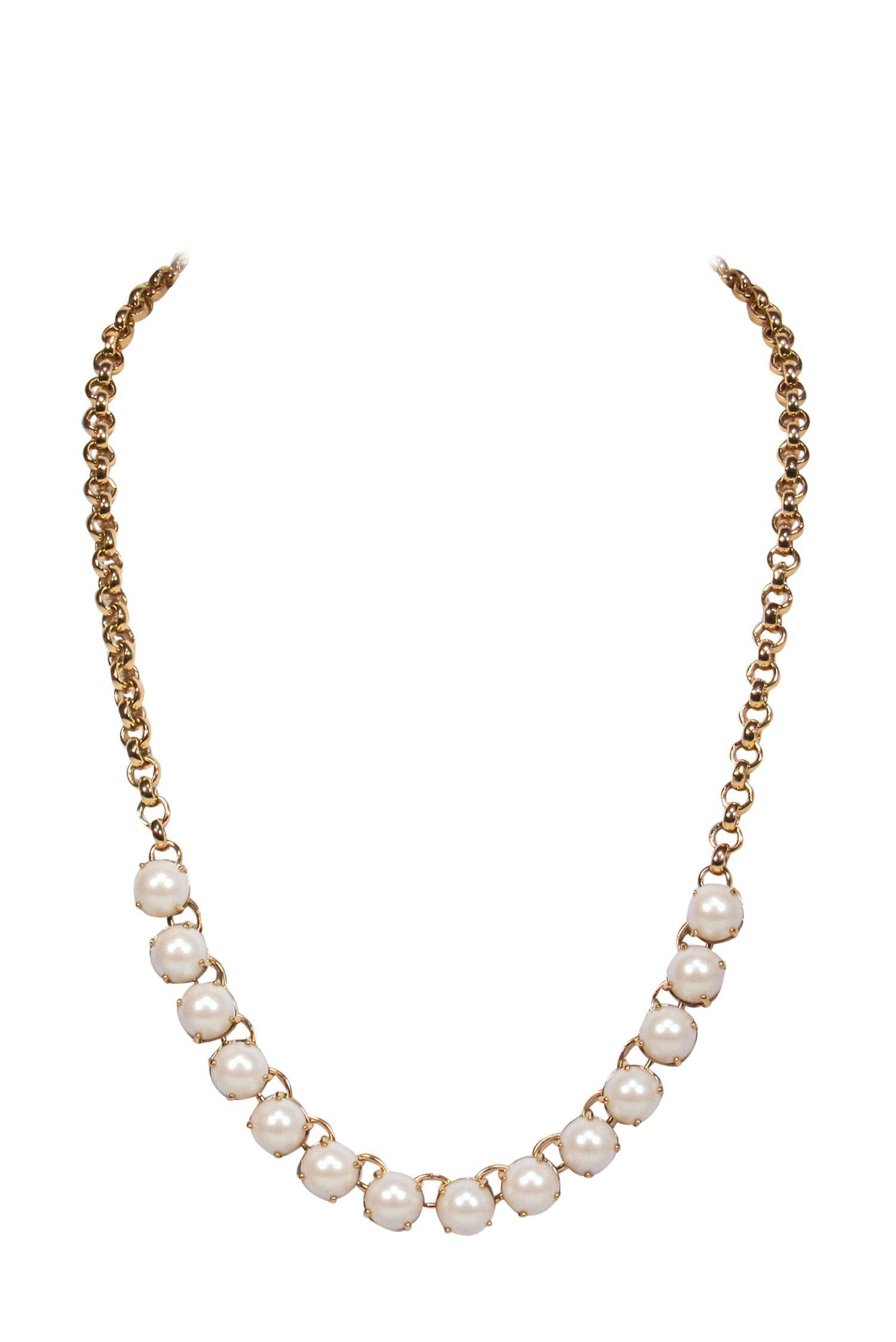 Kate Spade - Stunning Gold-Toned Faux Pearl Chain Necklace