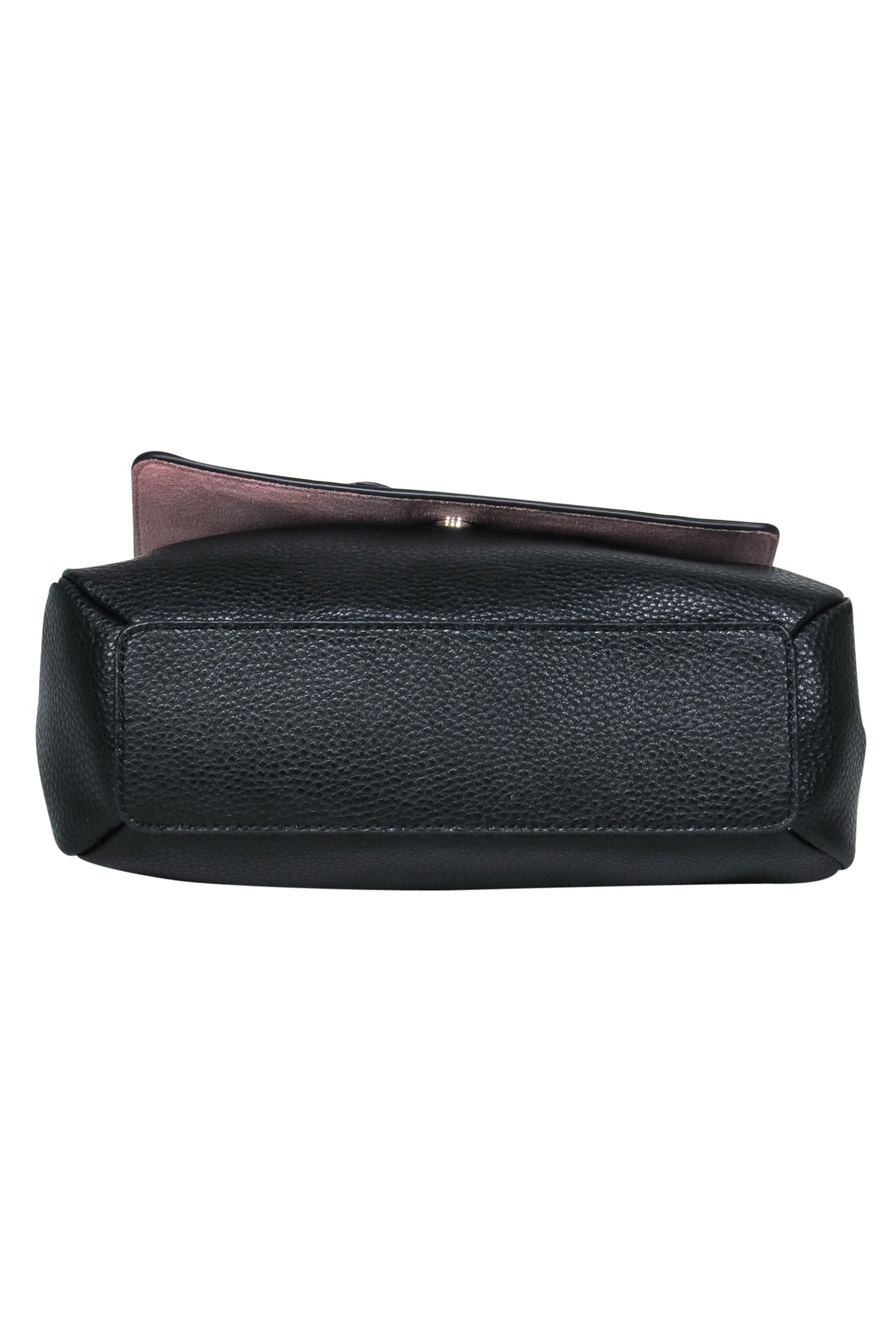 Kate Spade Black Pebbled Leather Fold-Over Crossbody Bag with a Charming Bow