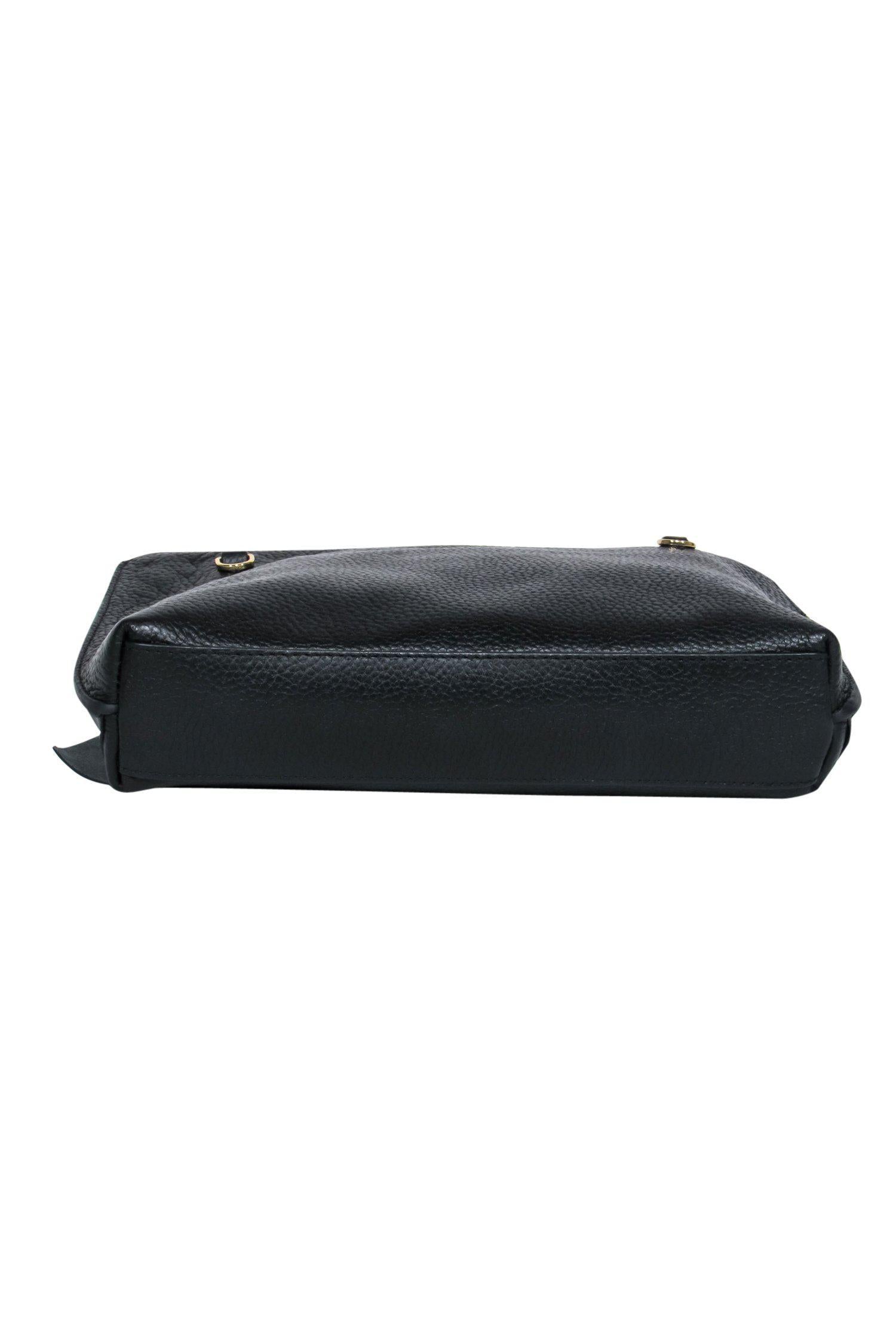 Ted Baker Darrina - Black Pebbled Leather Chain Crossbody Bag with Bow