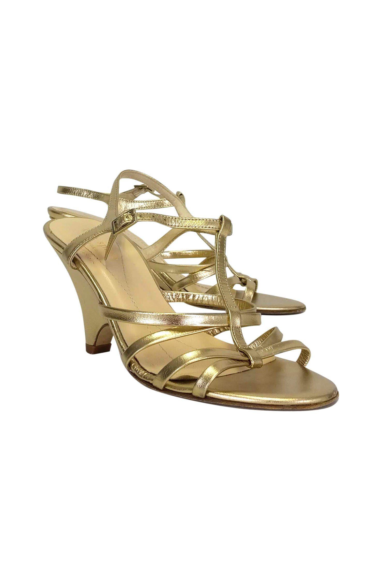 Gorgeous Kate Spade Gold Strappy Heels - Size 6