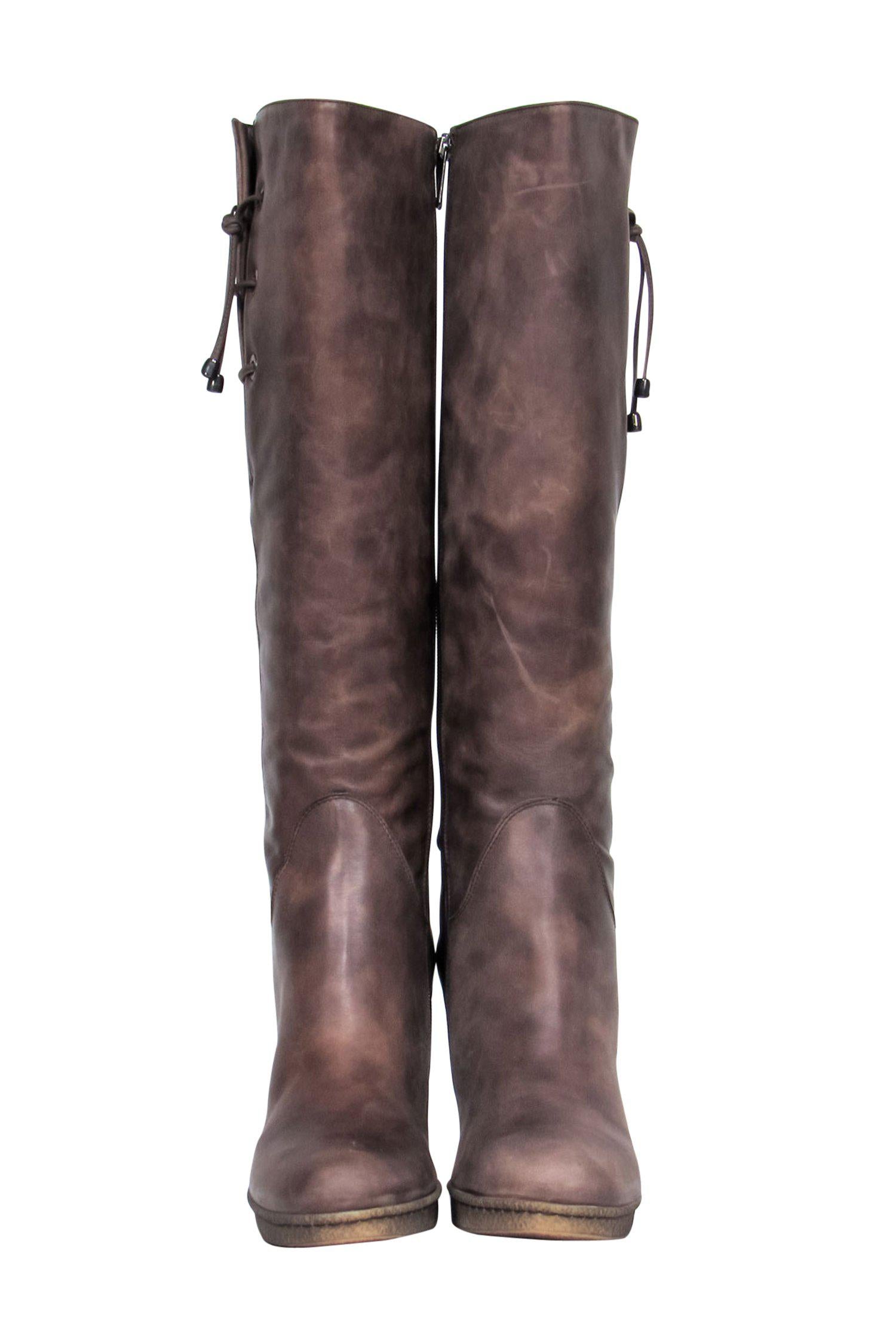 Aquatalia Brown Leather Waterproof Over-the-Knee Heeled Boots - Size 9.5