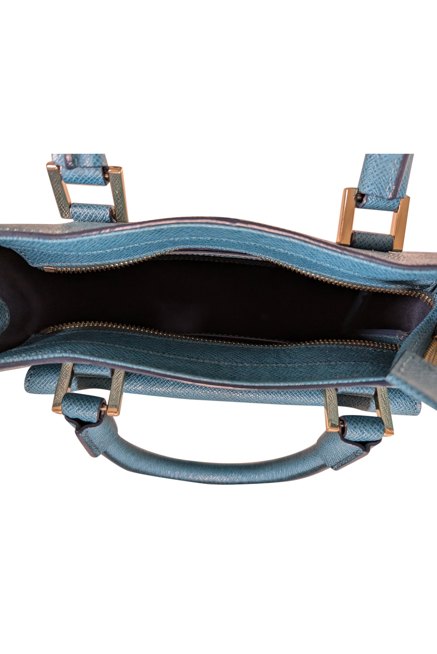 Cole Haan Turquoise Blue Saffiano Leather Satchel - A Fashion Statement!