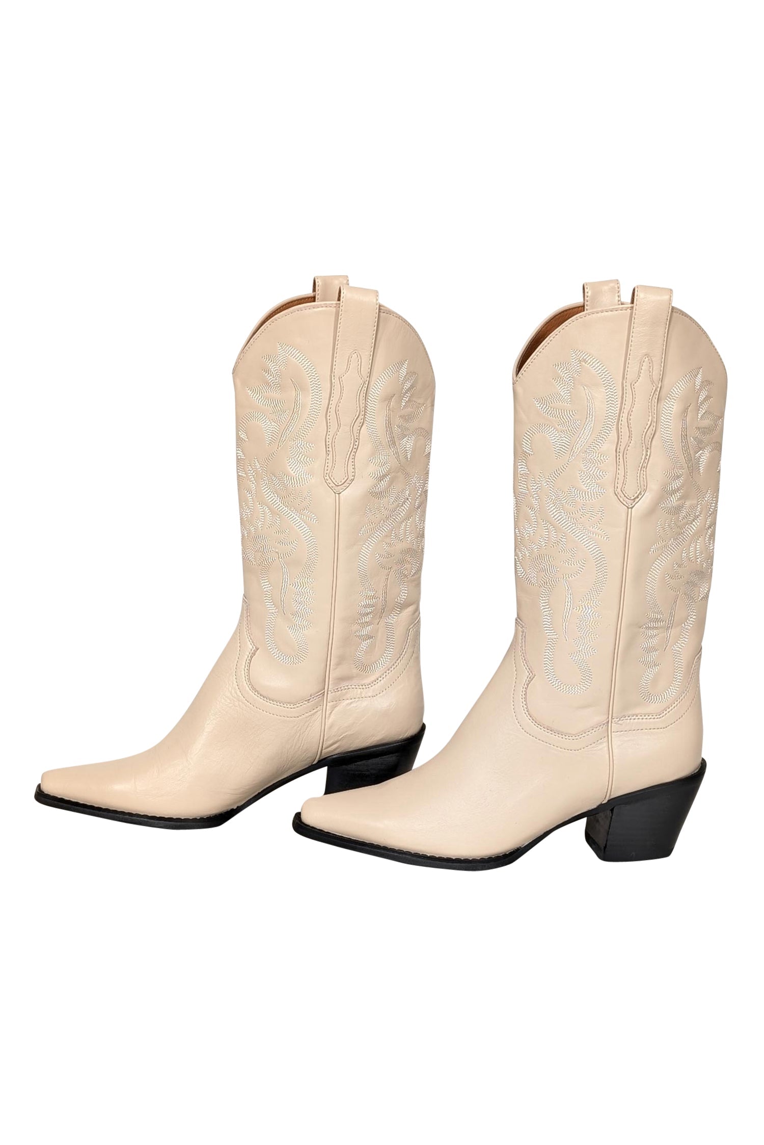 Jeffrey Campbell Cream Western Tall Boots - Size 10: A Cowgirl's Dream!