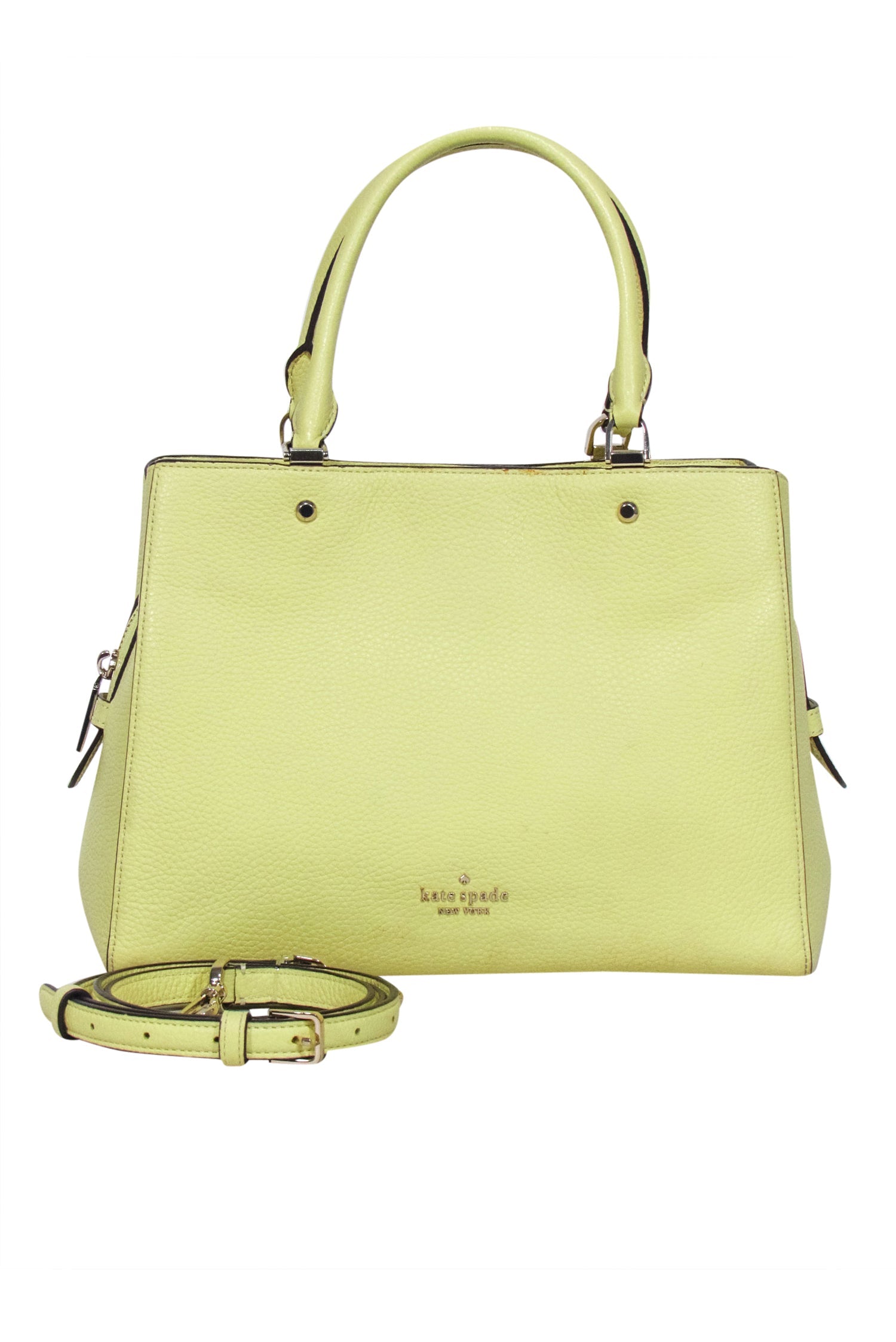 Kate Spade Neon Yellow Pebbled Leather Satchel - A Summer Must-Have!