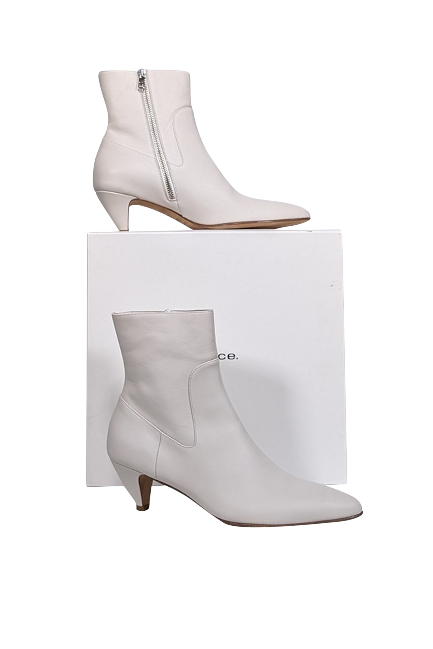 Vince Ivory Leather Meta Short Boots - Size 8.5: Chic and Stylish!