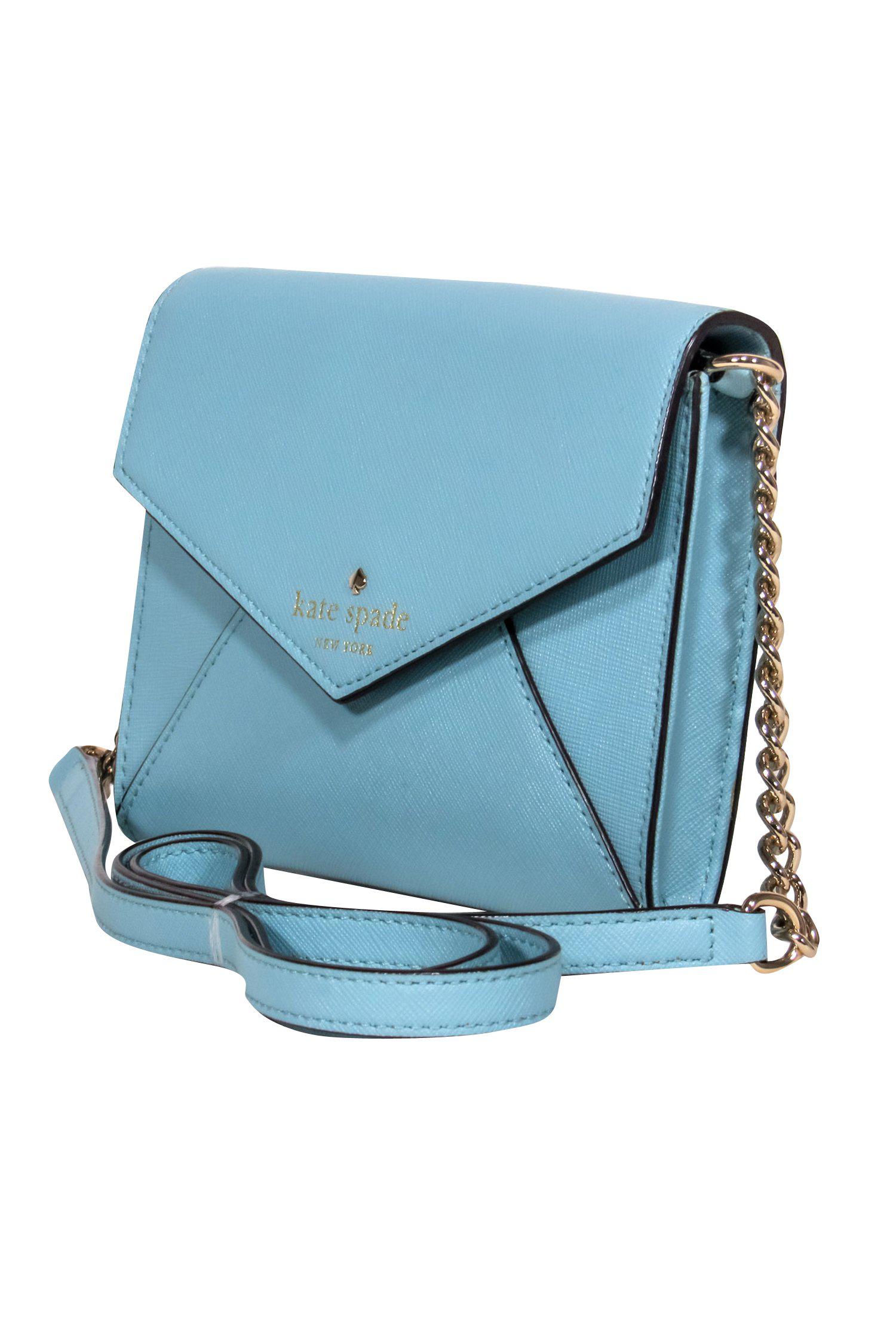 Kate Spade Baby Blue Leather Mini Envelope Crossbody Bag - A Must - Have!