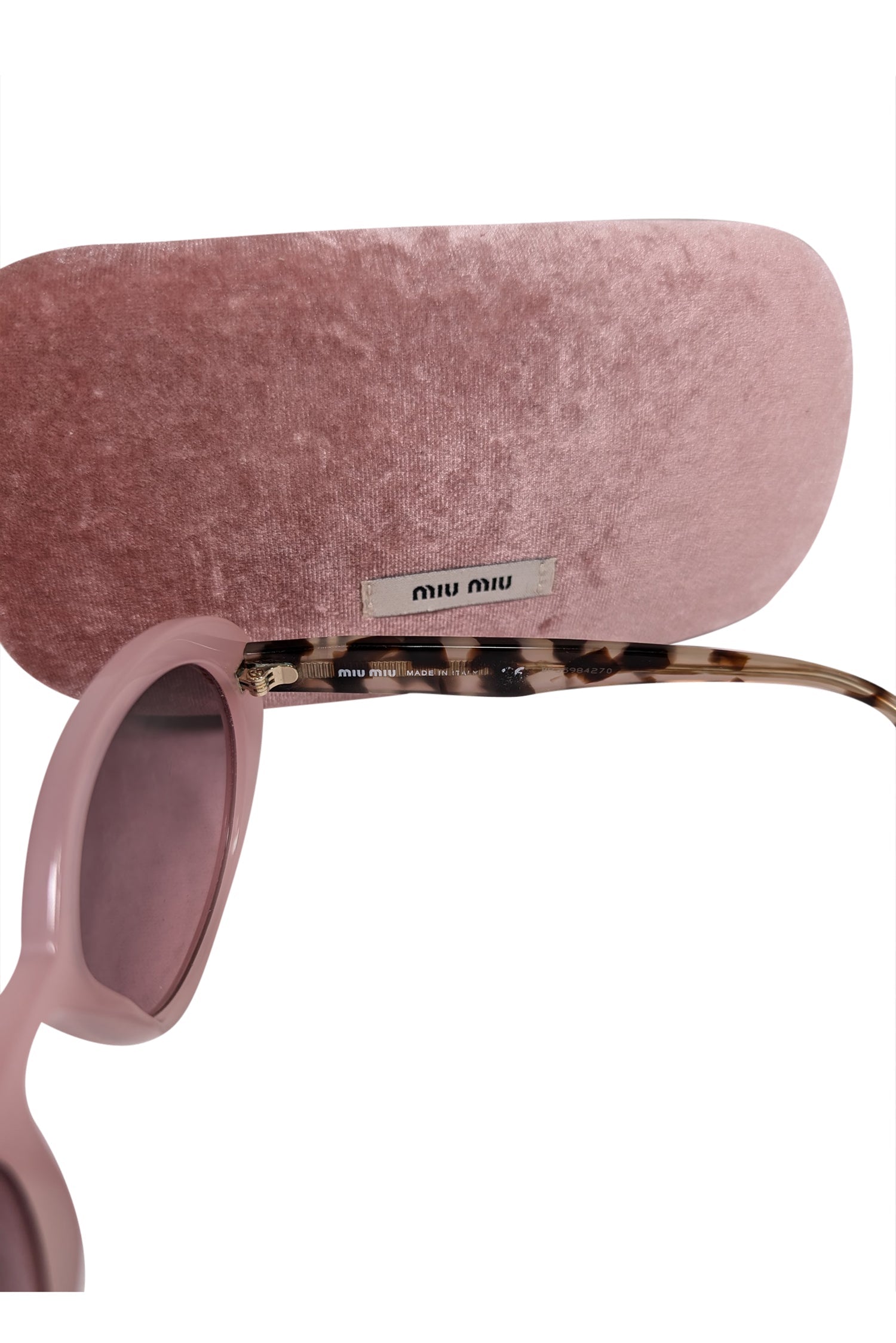 Miu Miu Glamorous Pink & Tortoise Round Sunglasses