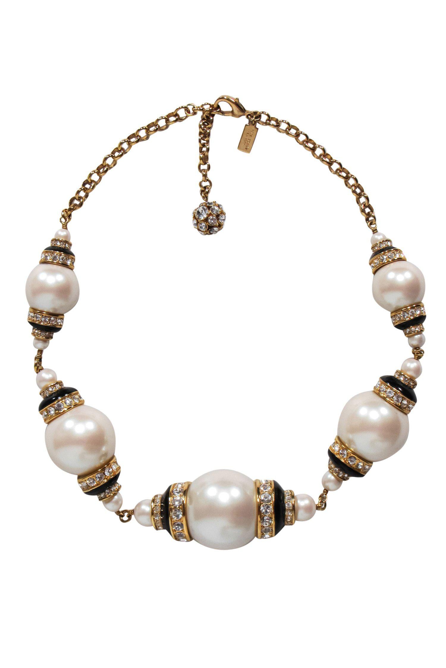 Kate Spade - Stunning Gold Oversized Pearl & Crystal Necklace