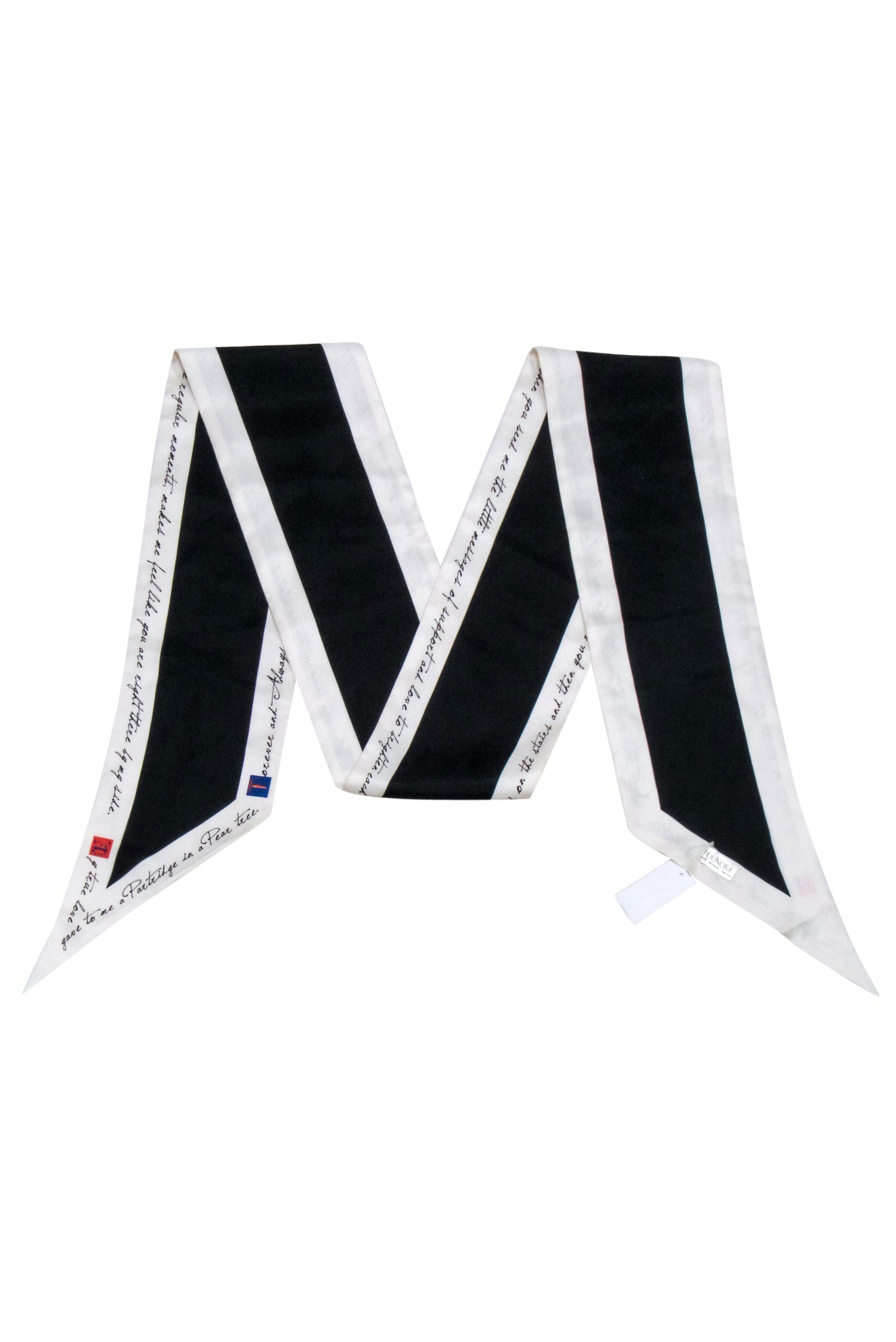Foundrae - Stunning Black & White 100% Silk Scarf