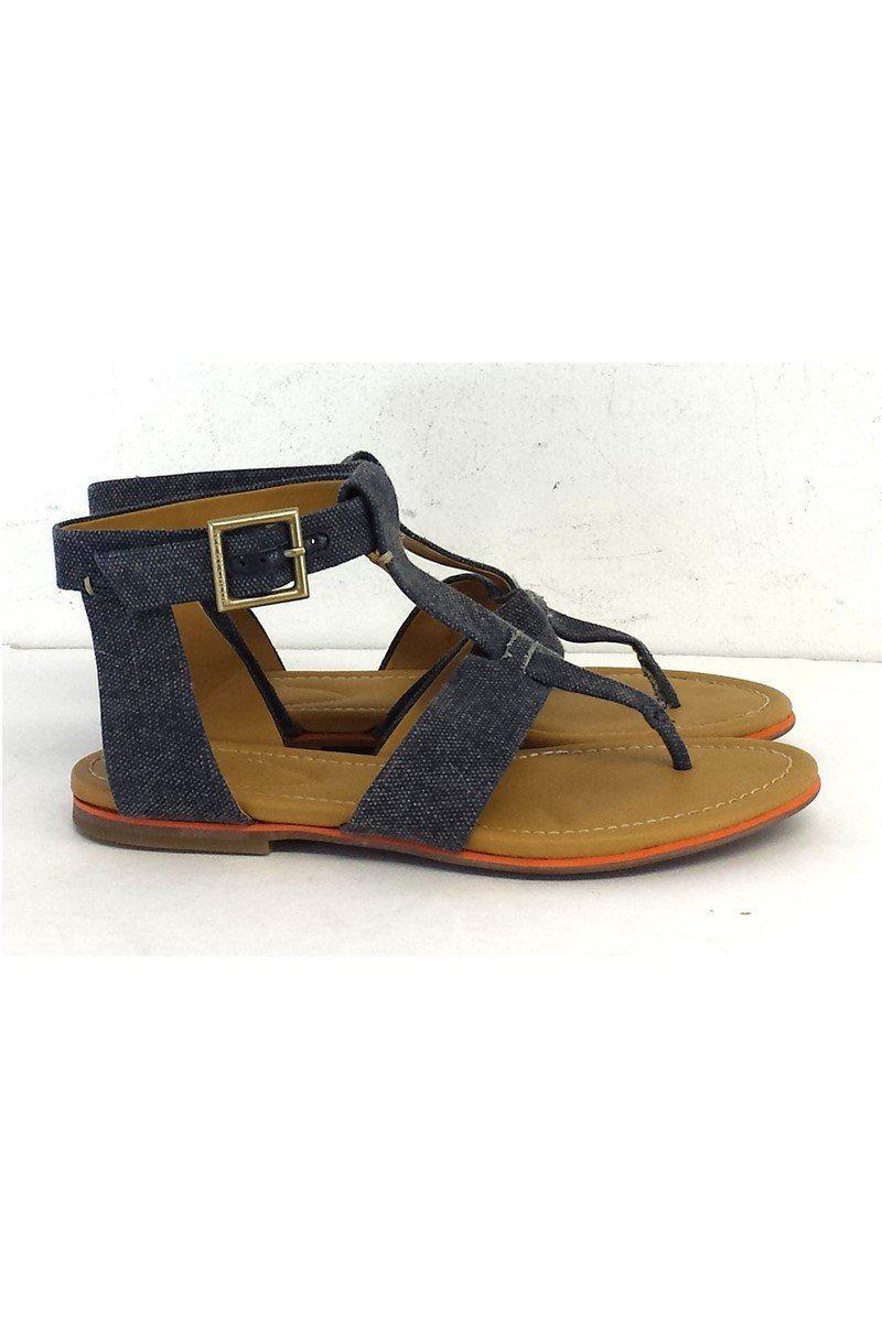 See by Chloe - Stunning Blue Denim Flat Leather Sandals in Size 6