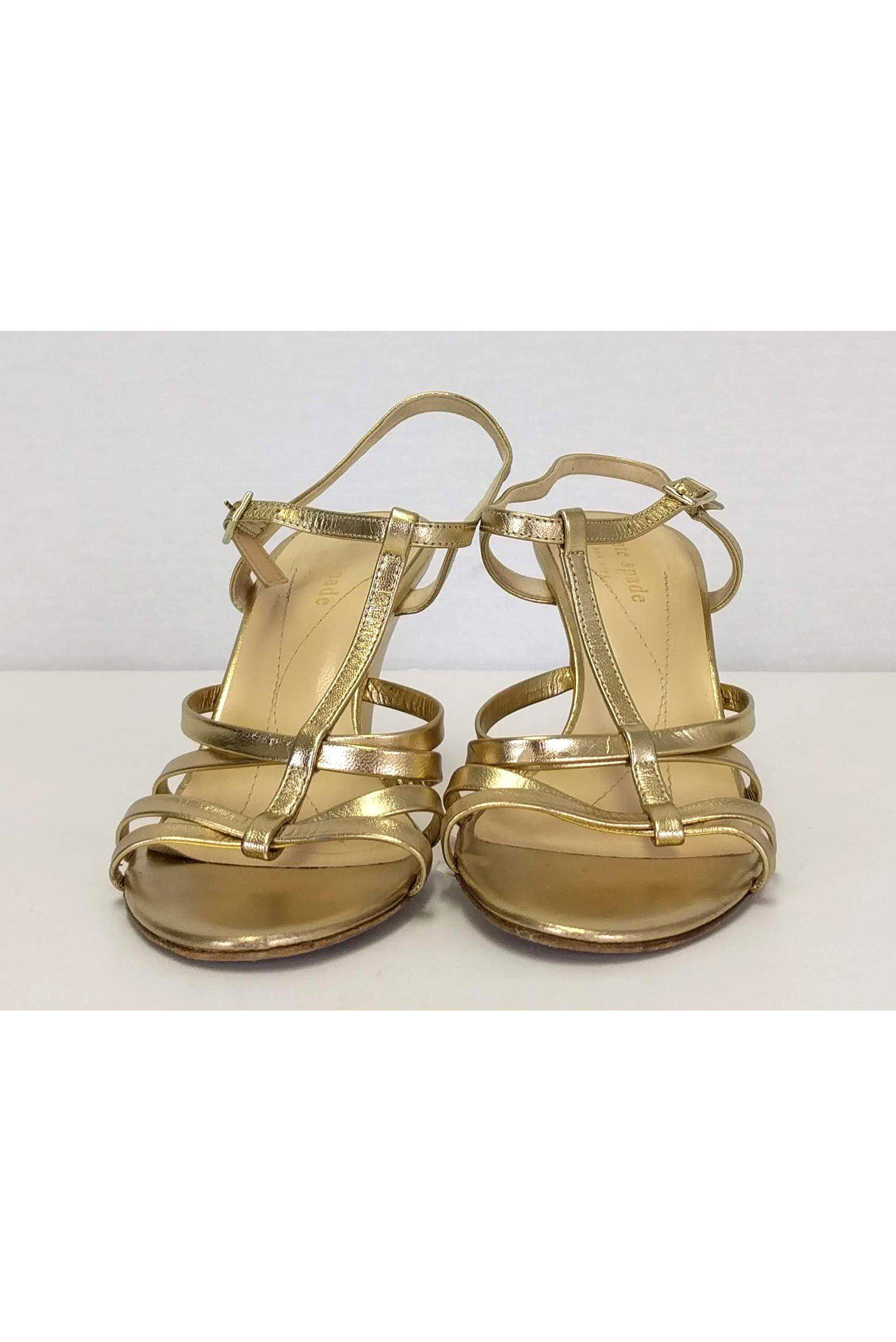 Gorgeous Kate Spade Gold Strappy Heels - Size 6