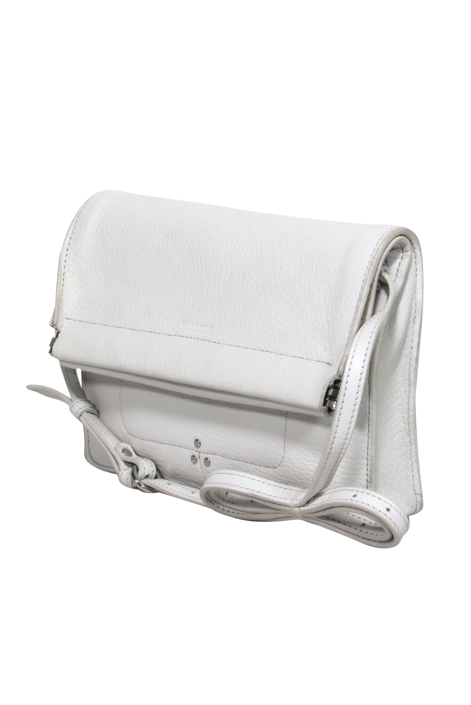 Jerome Dreyfuss Cream Pebbled Leather Frame-Style Crossbody - A Chic Essential