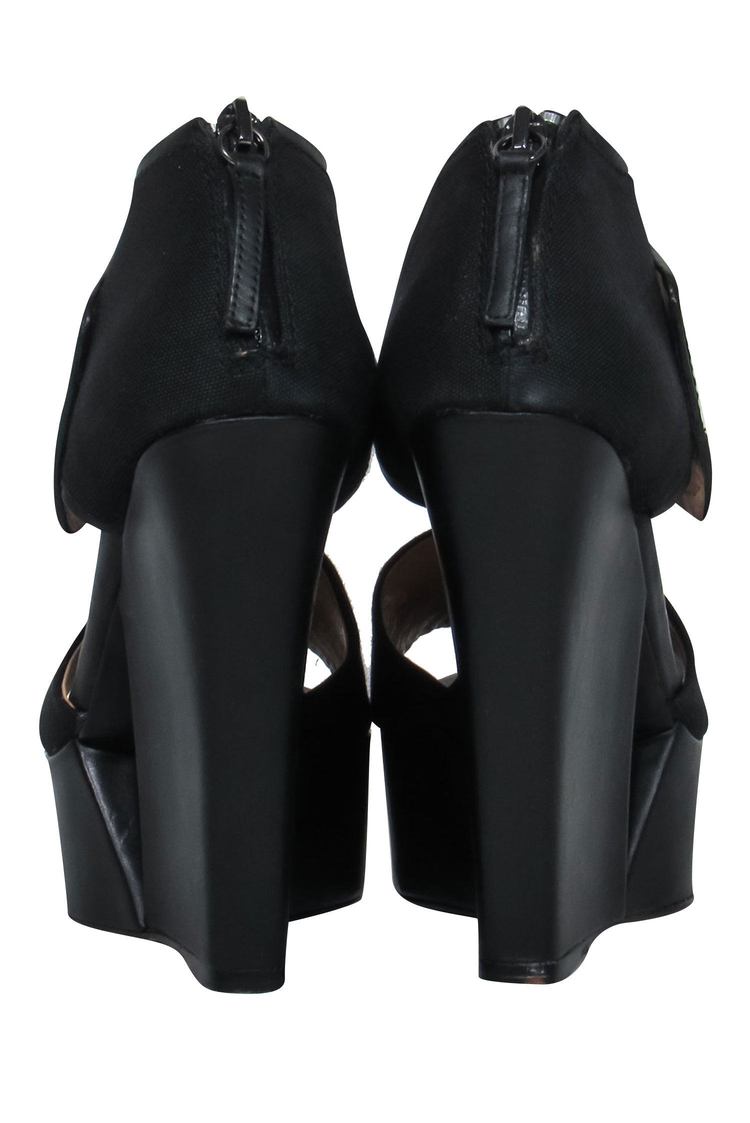 L.A.M.B Black Cutout Wedge Heels - Size 6.5