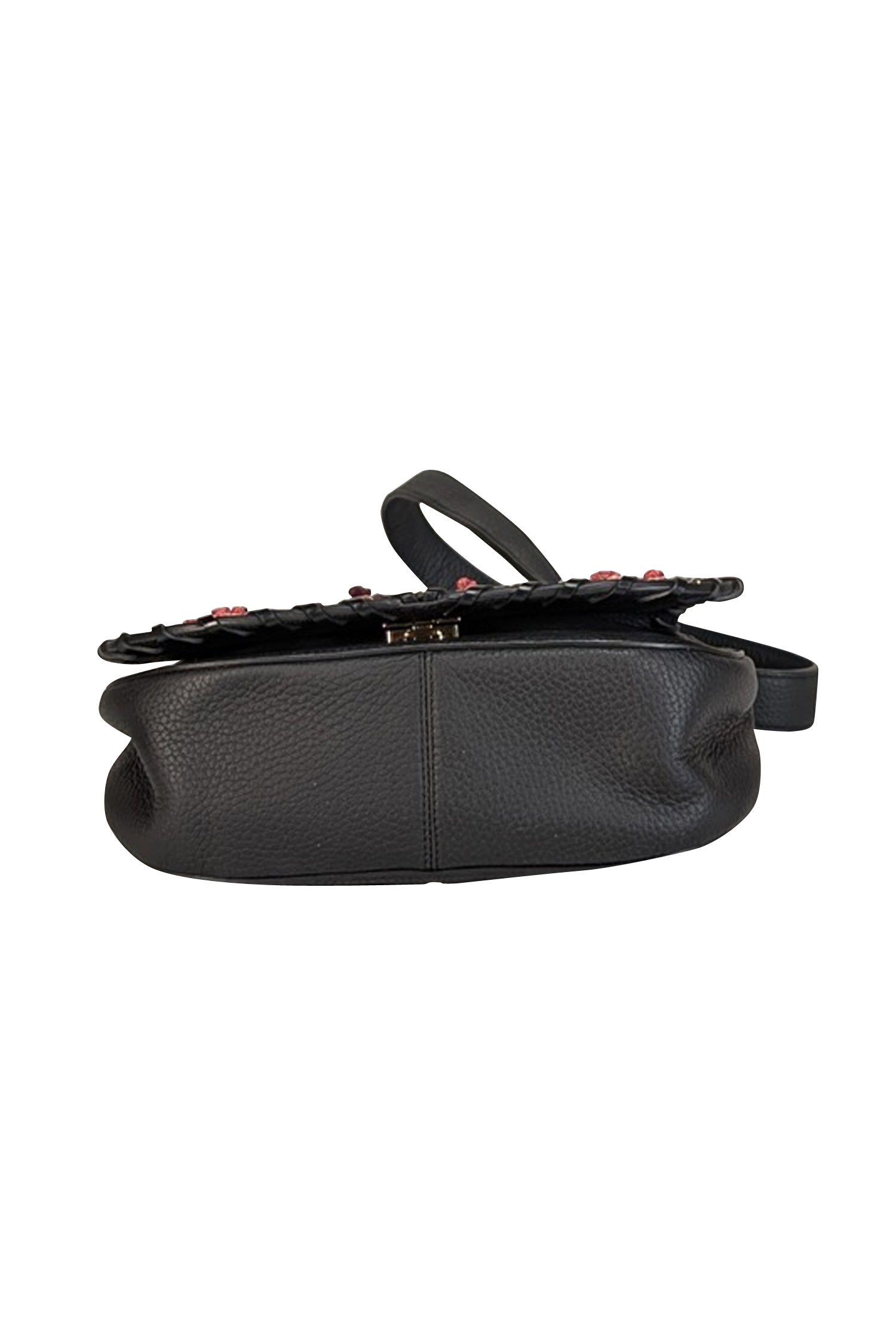 Kate Spade Black Pebbled Leather Crossbody Bag with Stunning 3D Flowers