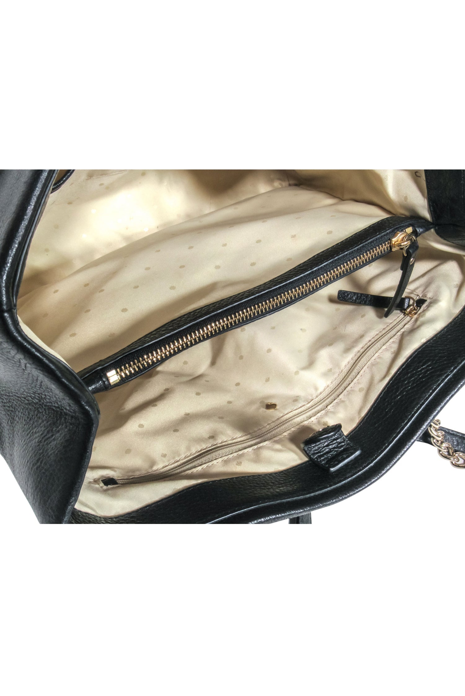 Kate Spade - Stunning Black Leather Large Tote Bag with Chain Straps