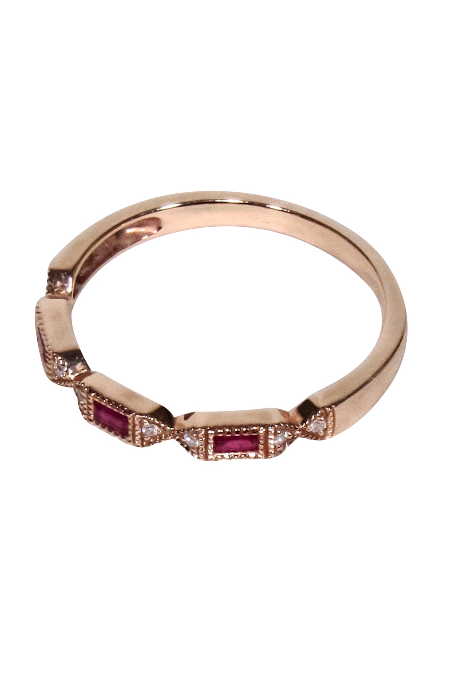 Gorgeous 14k Rose Gold Jeweled Ring - Size 6