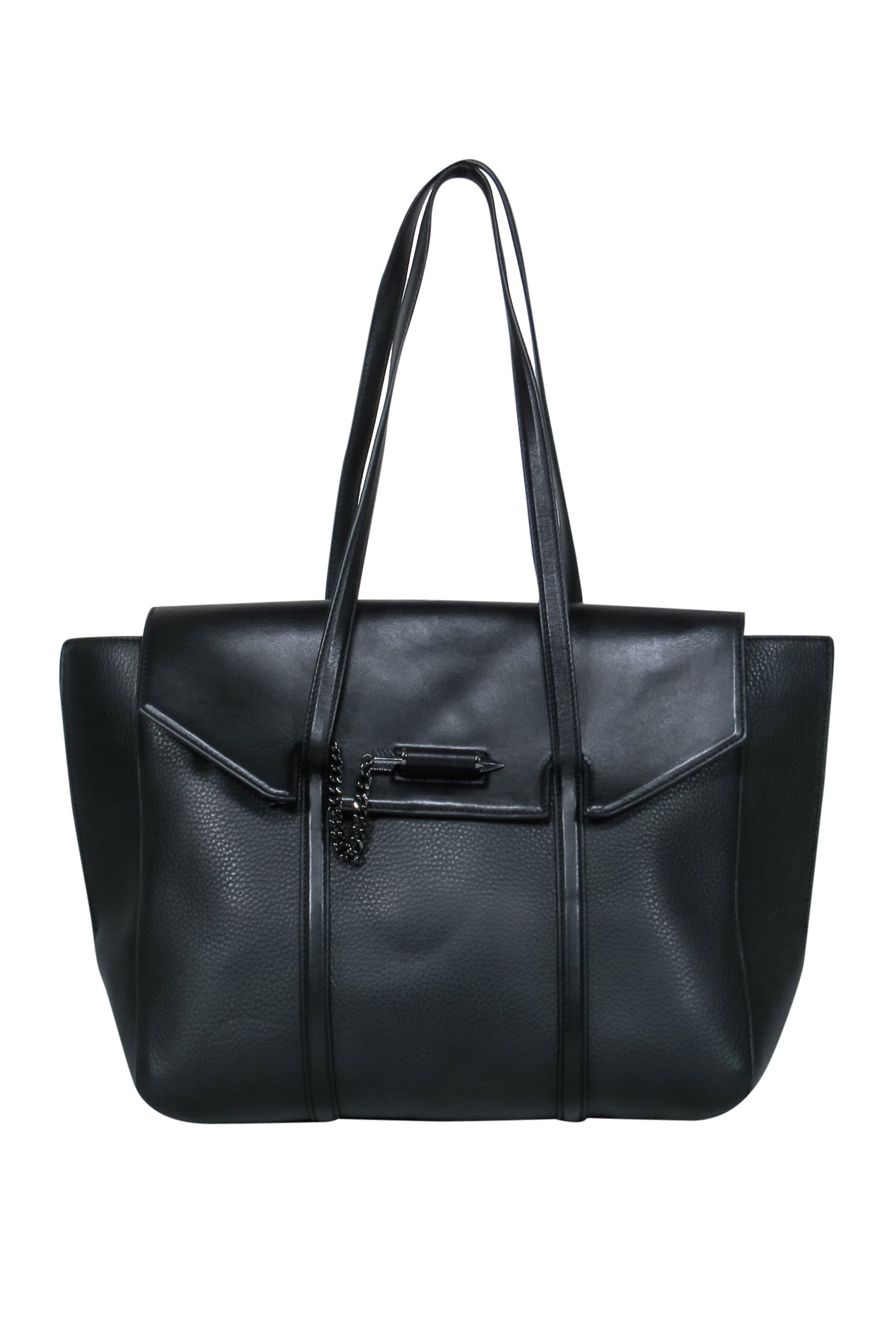 Mackage - Chic Black Pebbled Leather Tote with Striking Arrow Clasp
