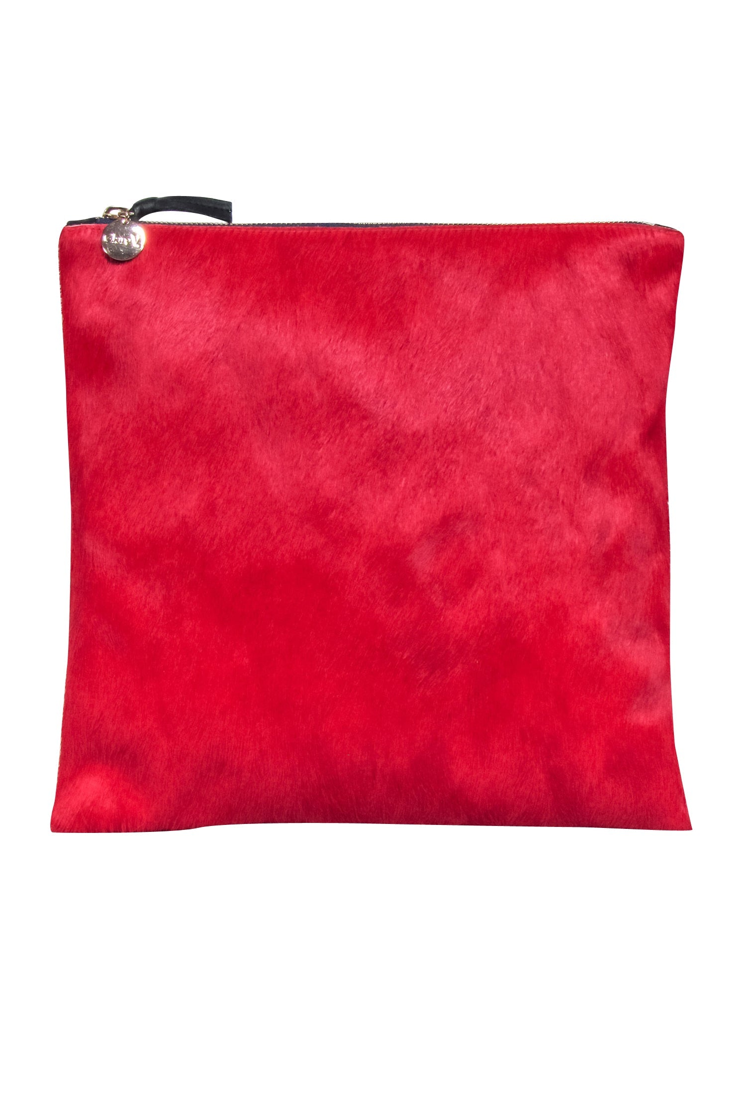 Clare V.'s Stunning Red Calf Hair Zipper Clutch