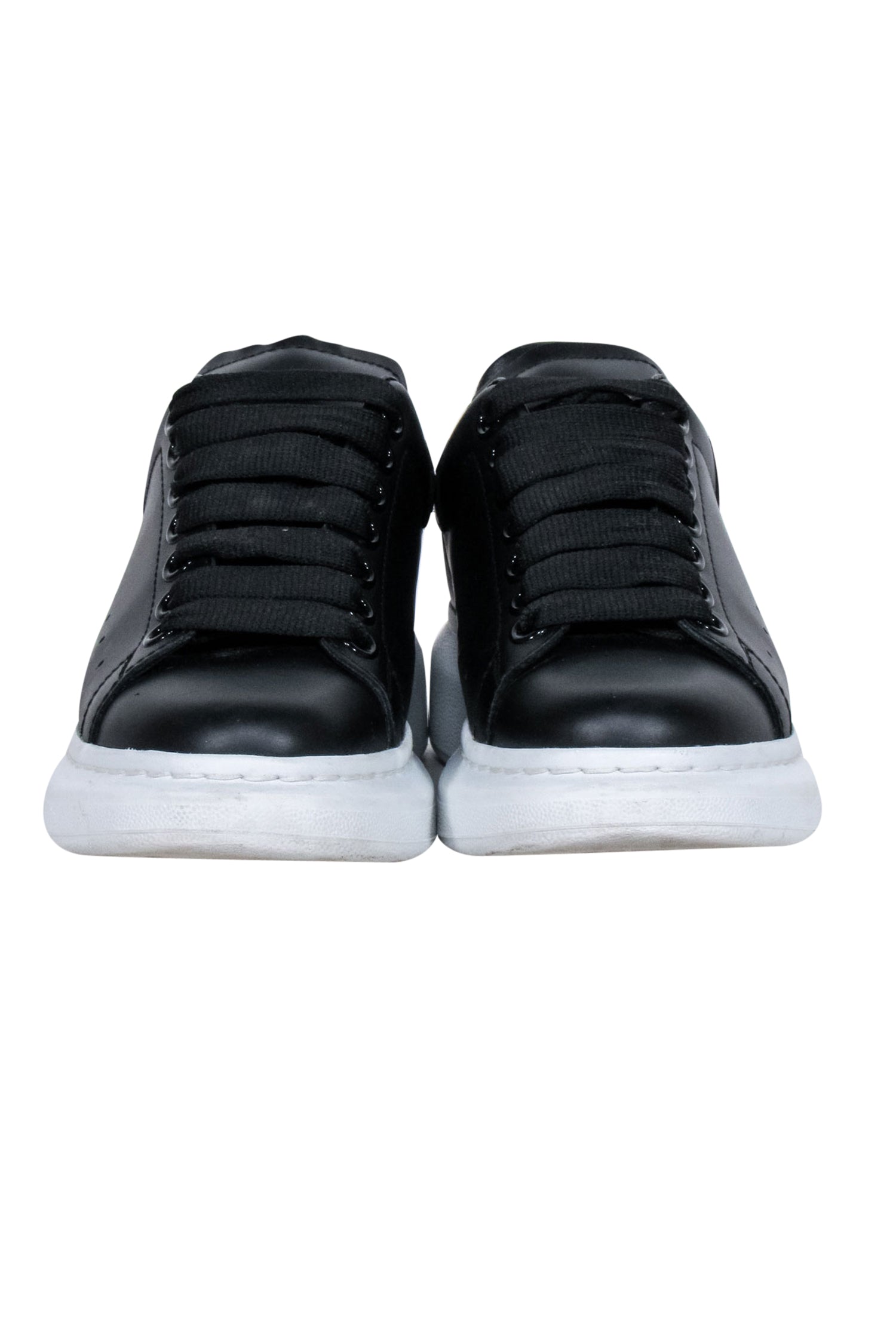 Alexander McQueen's Stunning Black Leather Lace - Up Sneakers in Size 6.5