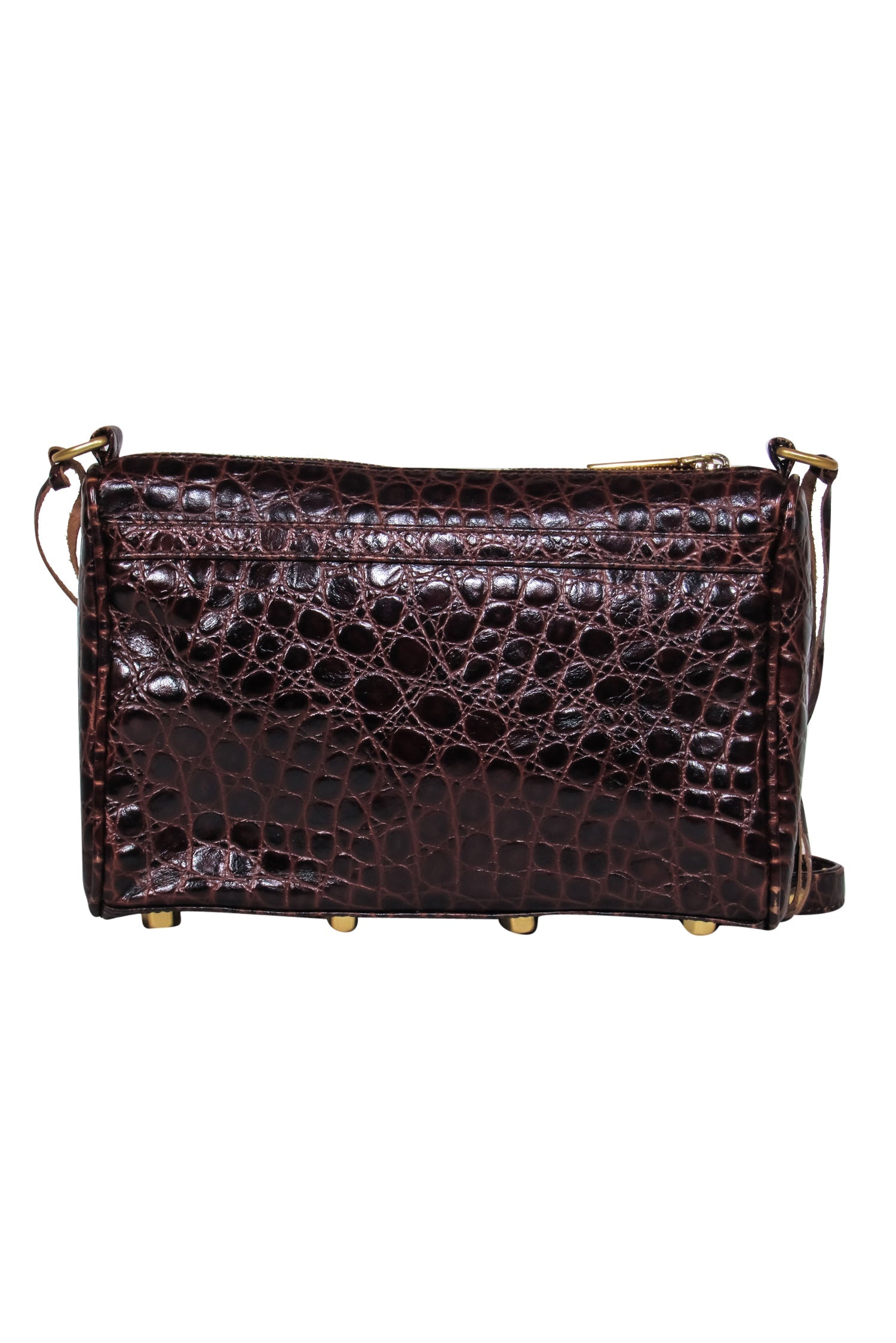 Rebecca Minkoff - Stunning Brown Leather Crocodile Embossed Gold Chain Mac Crossbody Bag