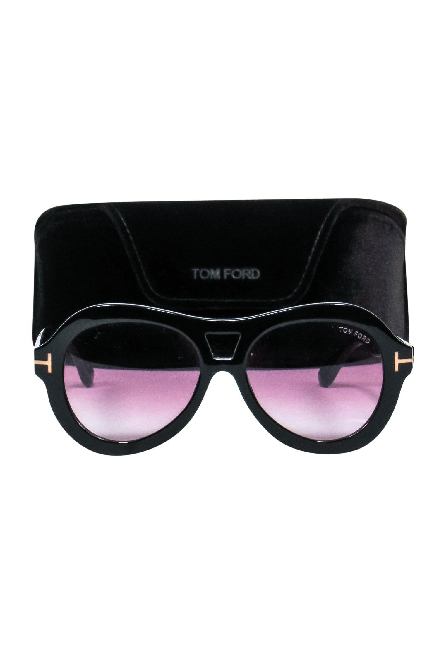 Tom Ford - Stylish Black Thick Aviator 'Isla' Sunglasses with Cutout