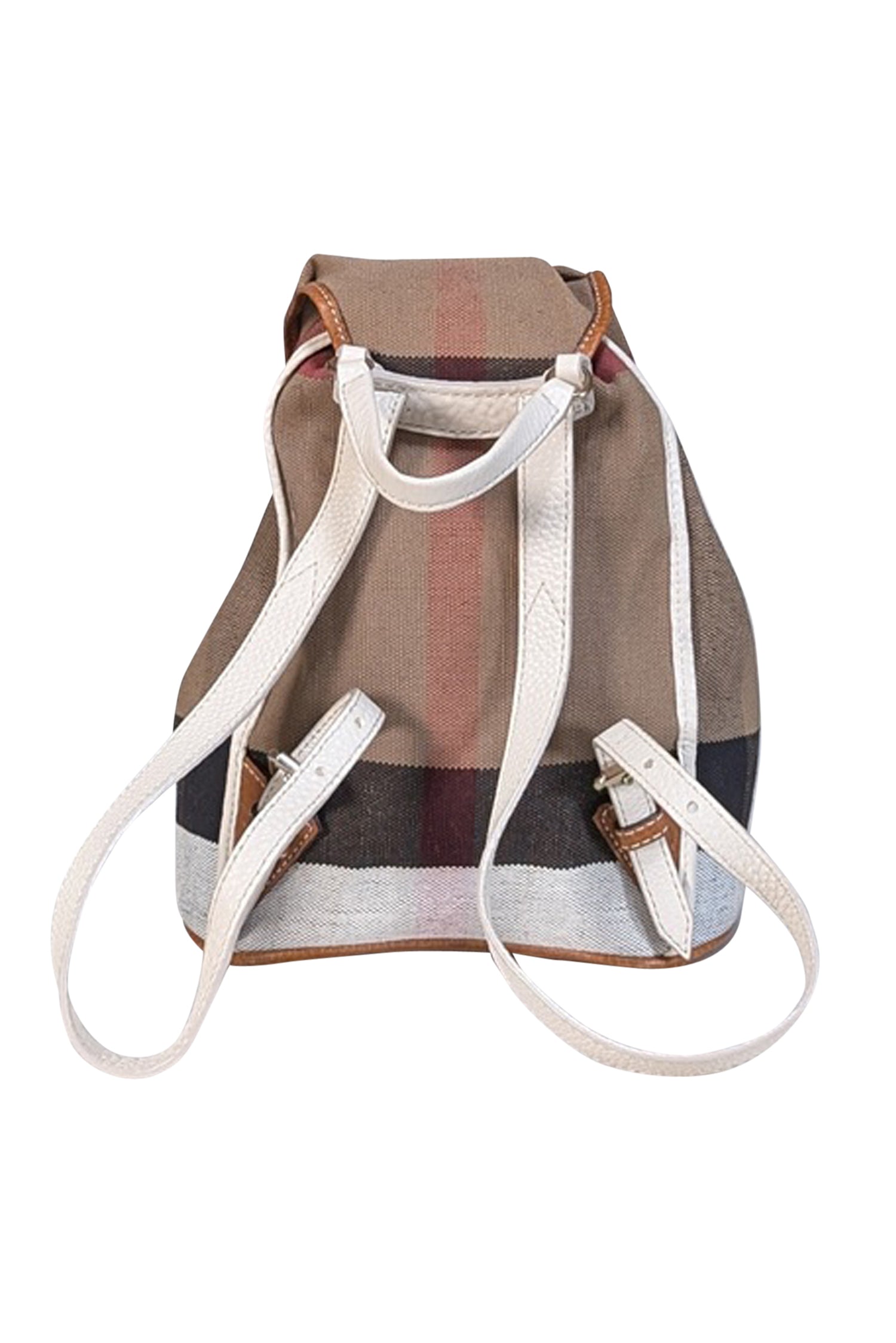 Burberry's Chic Beige Signature Plaid Mini Drawstring Backpack