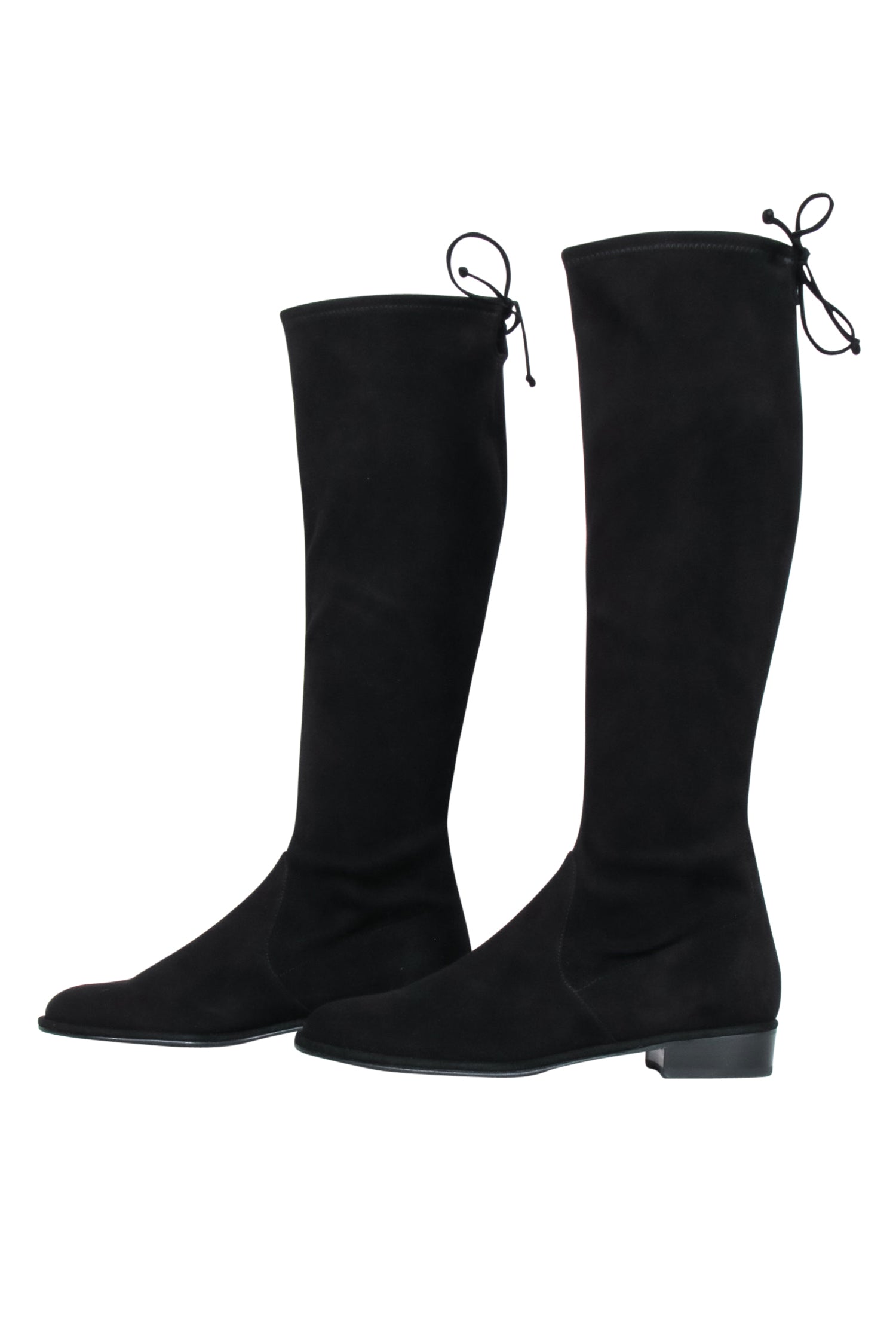 Stuart Weitzman Black Suede Midi Boots - Size 10 - Chic Cold-Weather Essential