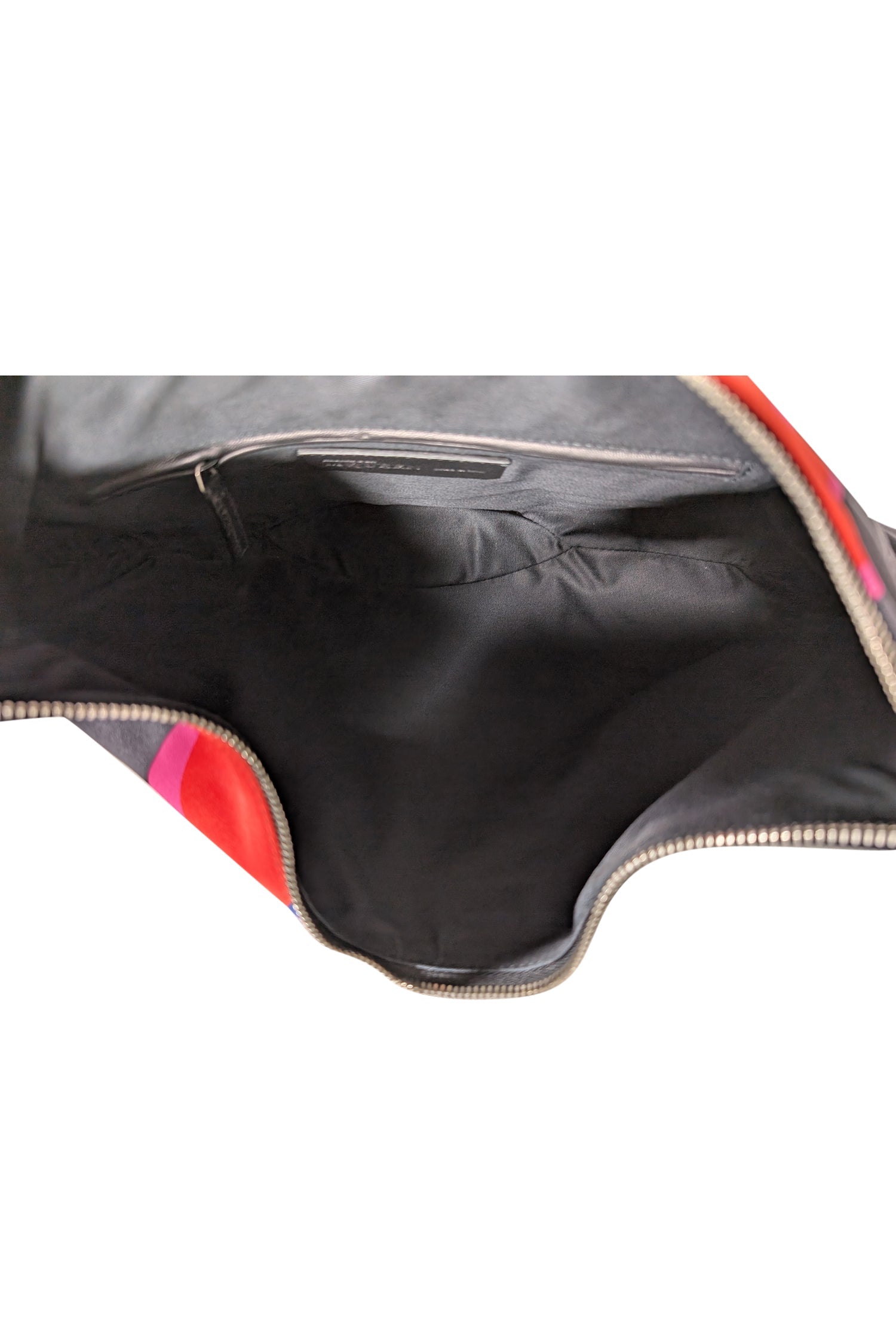 Alexander McQueen - Stunning Black Satin Manta Clutch with Red Heart Print