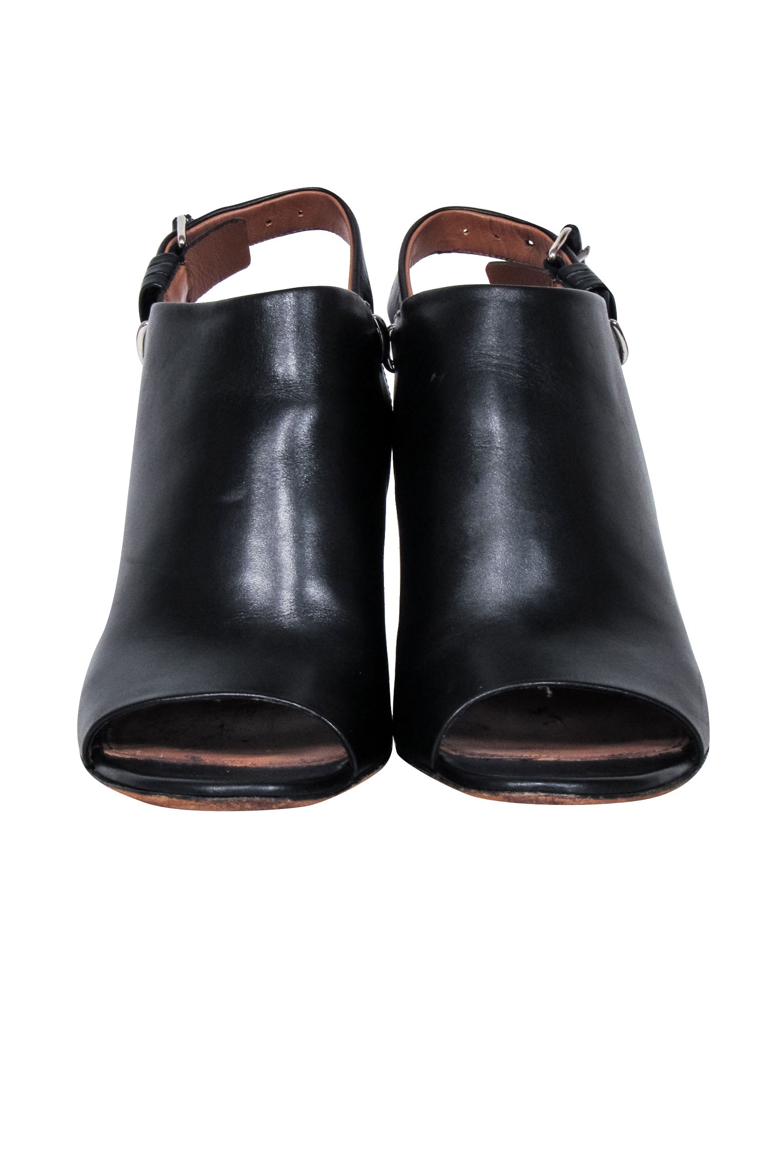 Givenchy Black Leather Open-Toe Block Heels - Size 8.5: Fall Fashion Must-Have!