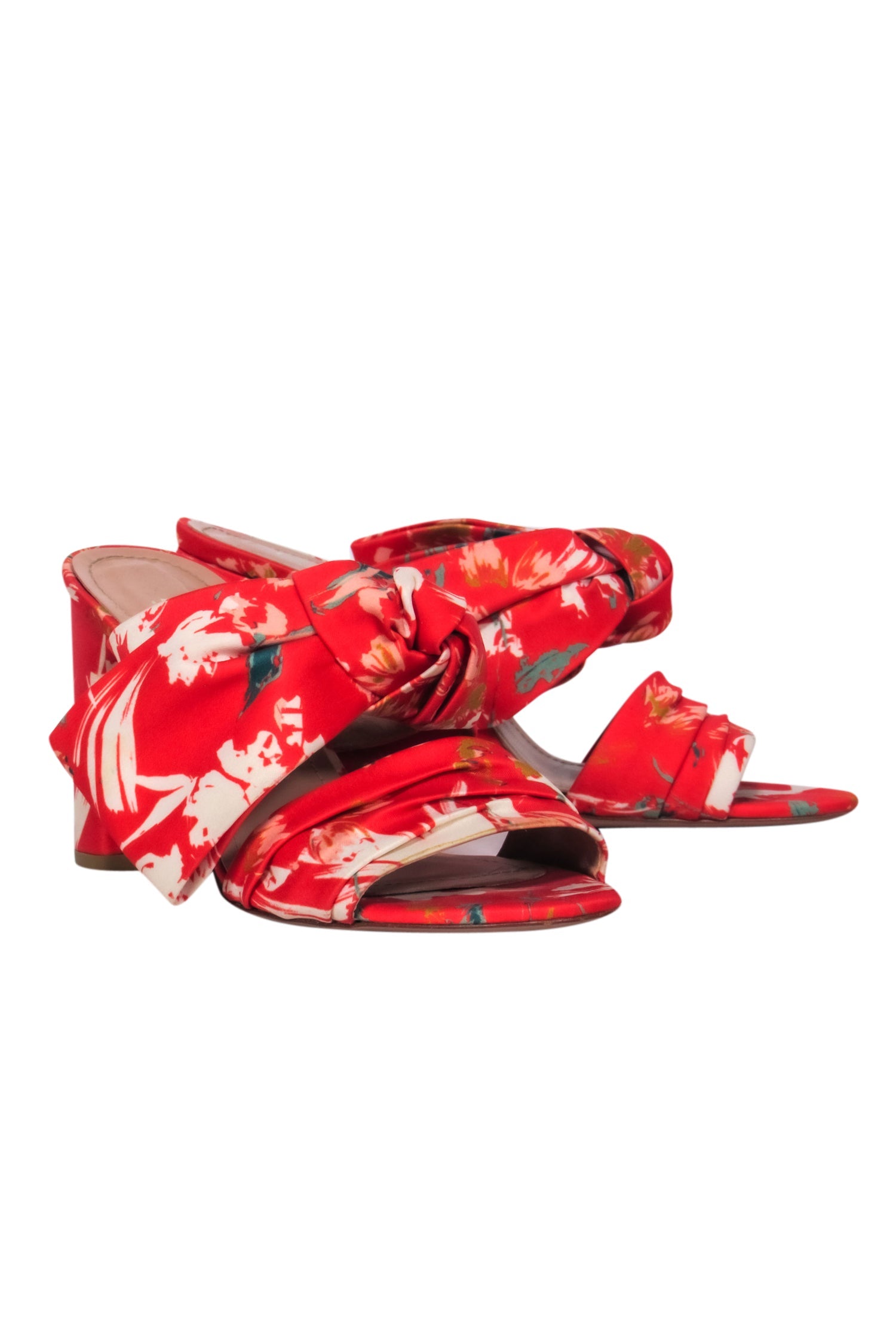 Lewitt Red Floral Print Mule Pumps - Size 7.0 - Irresistible Date Night Shoes