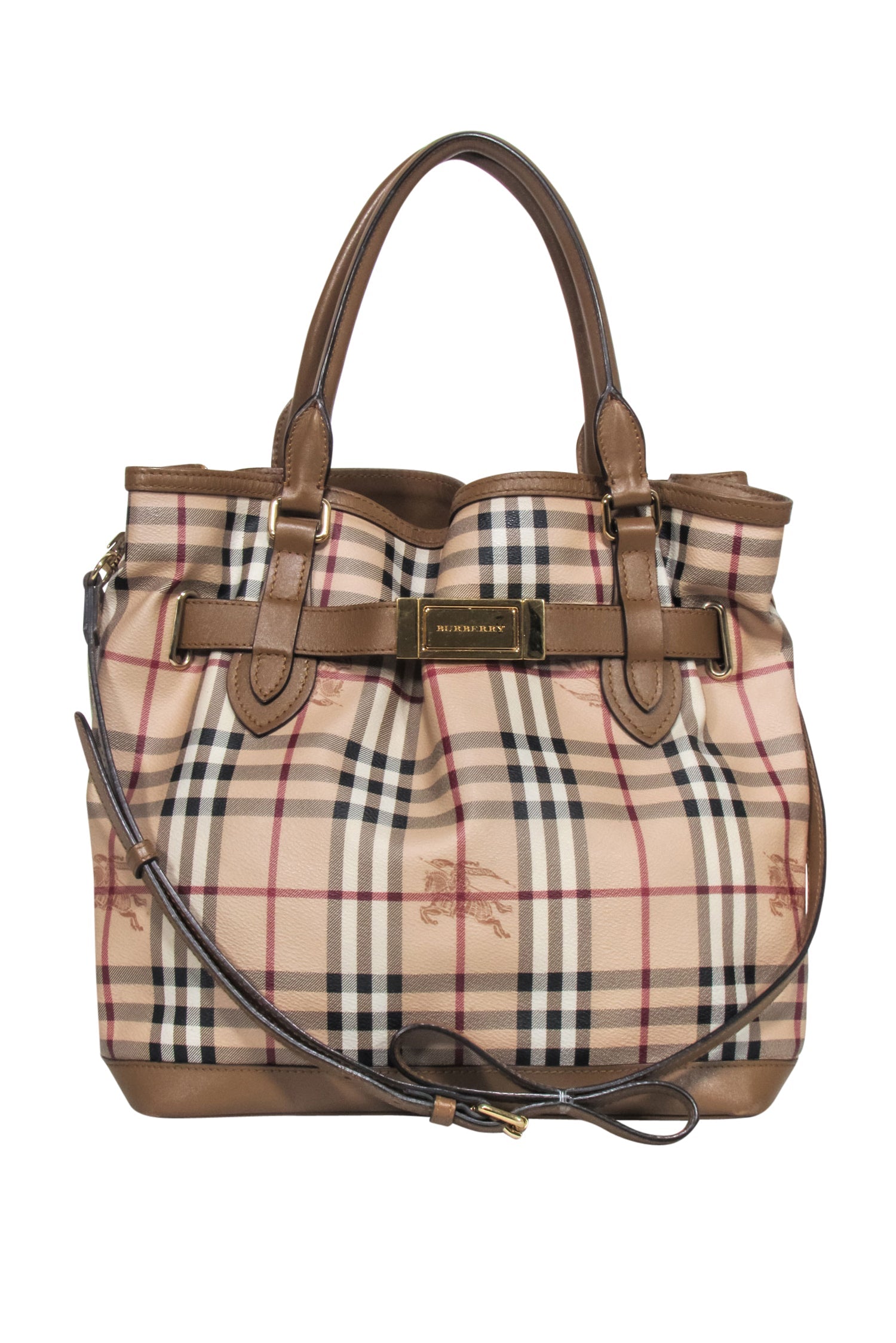 Burberry - Beige Signature Plaid Large Bucket Bag: A Style Icon