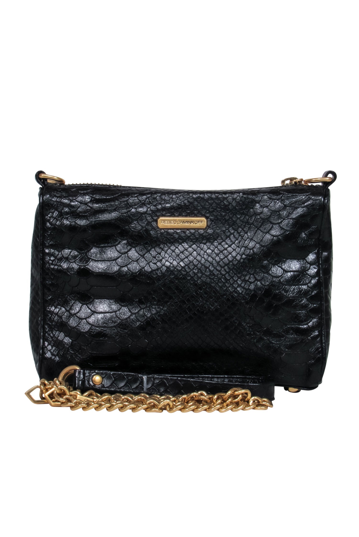 Rebecca Minkoff - Stunning Black Embossed Crocodile Leather Crossbody Bag
