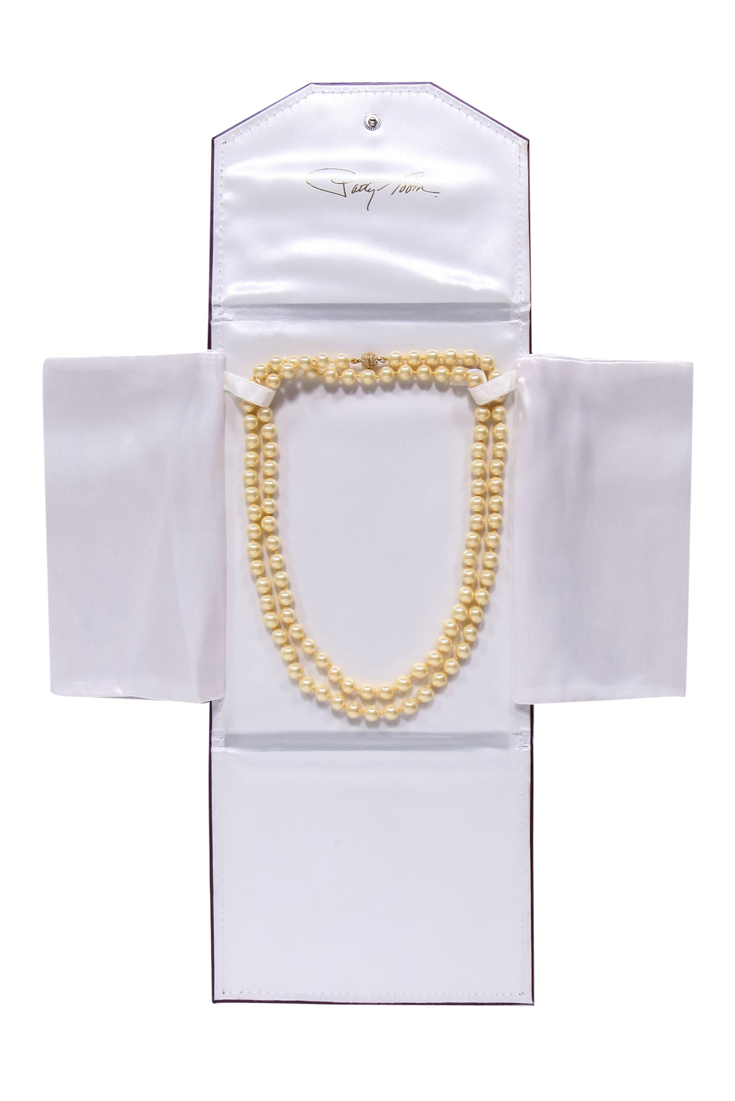 Patty Tobin's Glamorous Pearl Strand Necklace with Sparkling Rhinestone Clasp